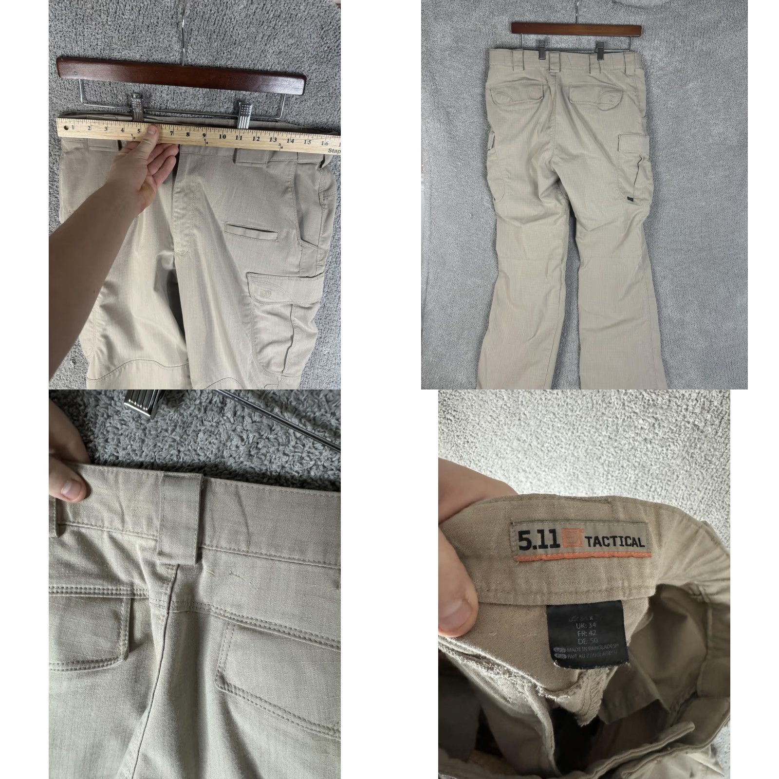 Vintage 5.11 Tactical Pants Mens 34 Khaki Taclite Pro Cargo Ripstop Work Outdoors Cargo Pants Men 34 Khaki Bags Pockets 5.11 Logo Mens Size US 34 / EU 50 - 9 Thumbnail