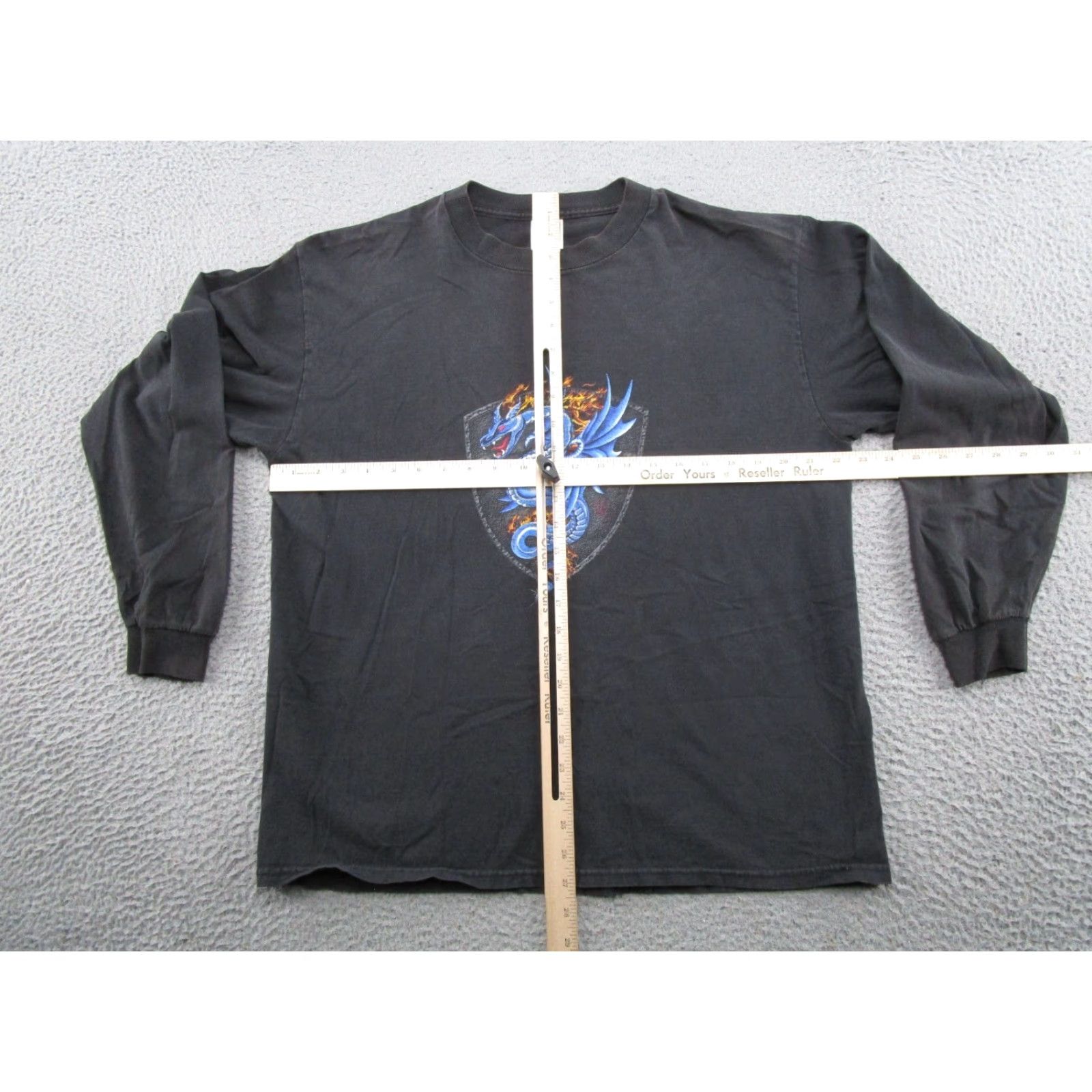 Delta VINTAGE Delta Dragon Graphic Long Sleeve Shirt Men 90s 90s Grunge Black Cotton L Shirt Mens Modern Retro Size US L / EU 52-54 / 3 - 6 Thumbnail
