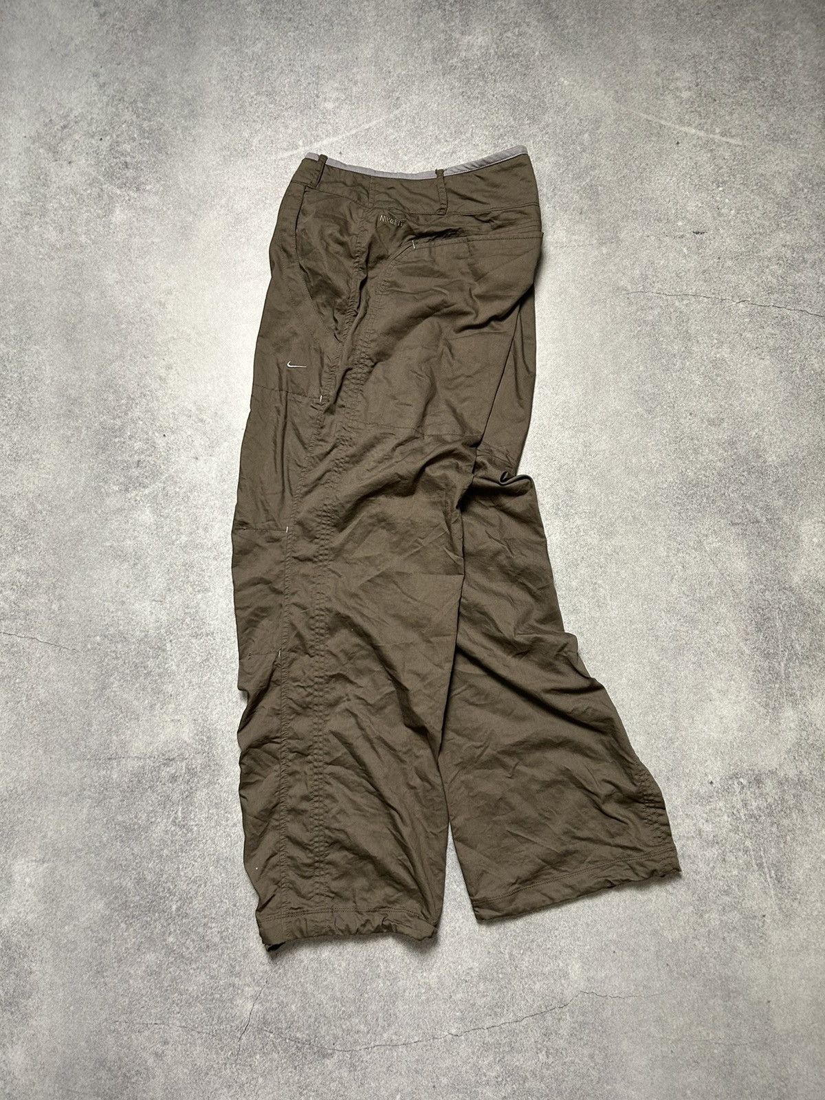 Nike × Vintage Vintage 2000’s Nike Small Swoosh Baggy Wide Leg Track Pants Size 36" / US 14 / IT 50 - 1 Thumbnail