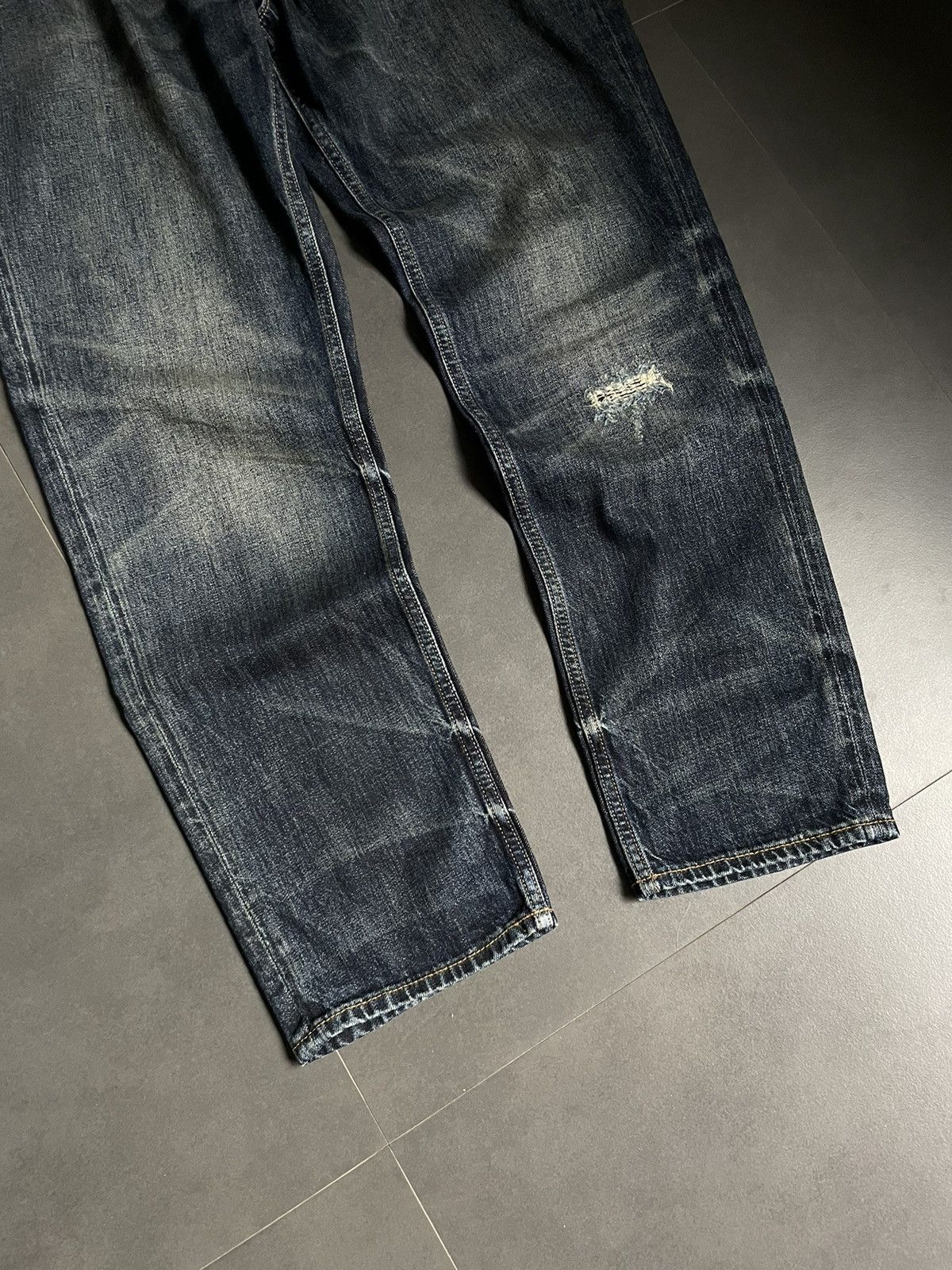 Japanese Brand Allsaints Baggy Washed Distressed Denim Faded Jeans Y2k Size US 34 / EU 50 - 4 Thumbnail