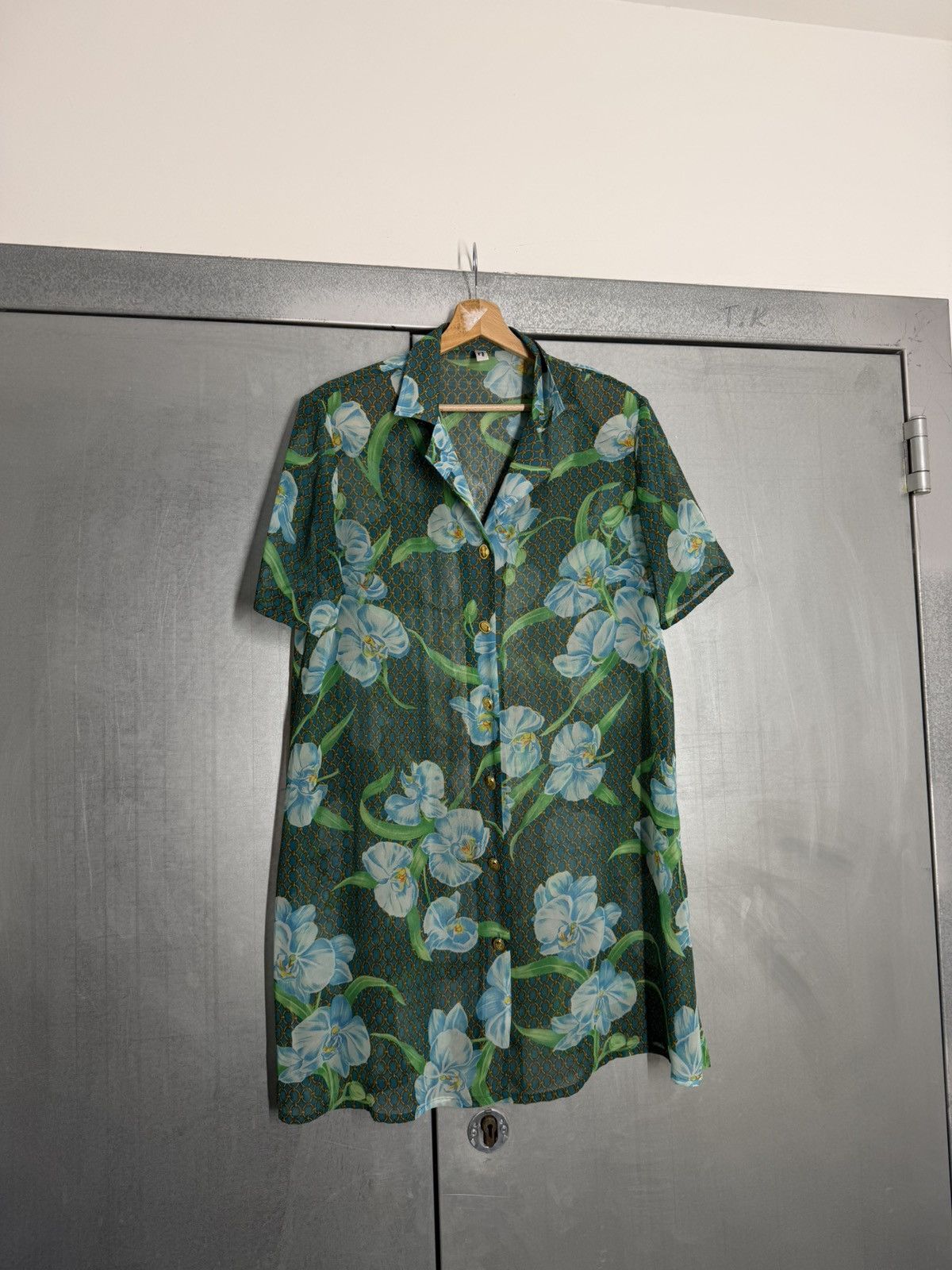 Christian Dior Monsieur Christian Dior Floral Overprinted Transparent Shirt Size L / US 10 / IT 46 - 1 Thumbnail