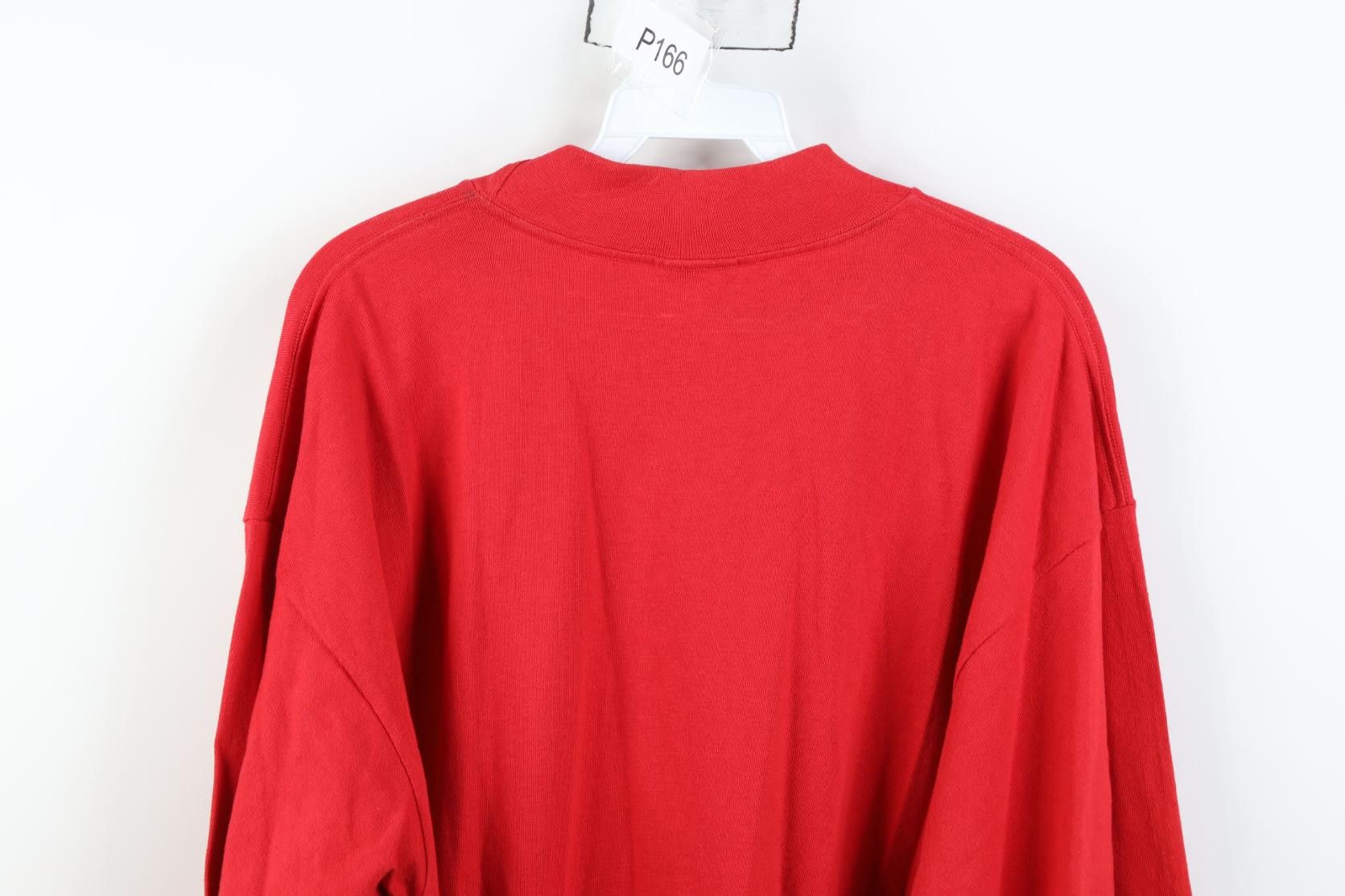 Nike Vintage Y2K Nike Swoosh Mock Neck Long Sleeve T-Shirt Red Size US XL / EU 56 / 4 - 13 Thumbnail