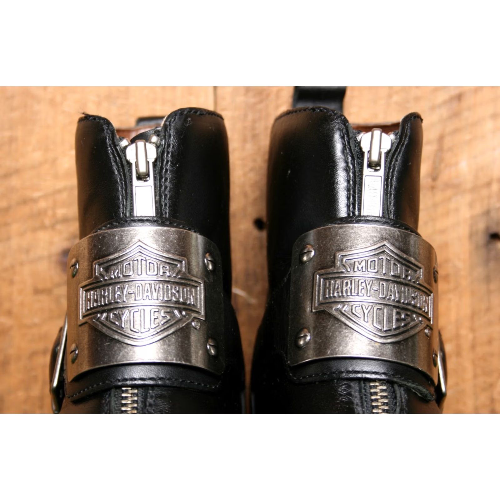 Harley Davidson Harley-Davidson Charisma Boots Biker Leather Ankle Zip Front Metal Logo Plate Sz. 6 Womens Black Size US 4 / IT 34 - 3 Thumbnail