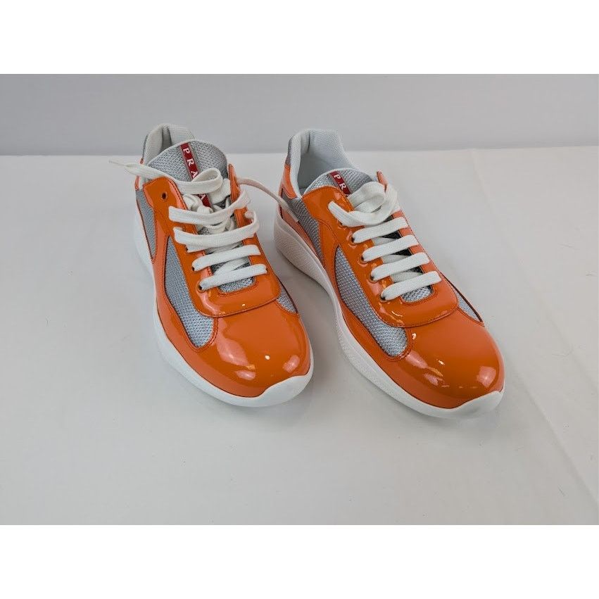 Prada o1rshd1 America's Cup Vernice Bike Sneakers in Papaya Arge Size US 9 / EU 42 - 6 Thumbnail