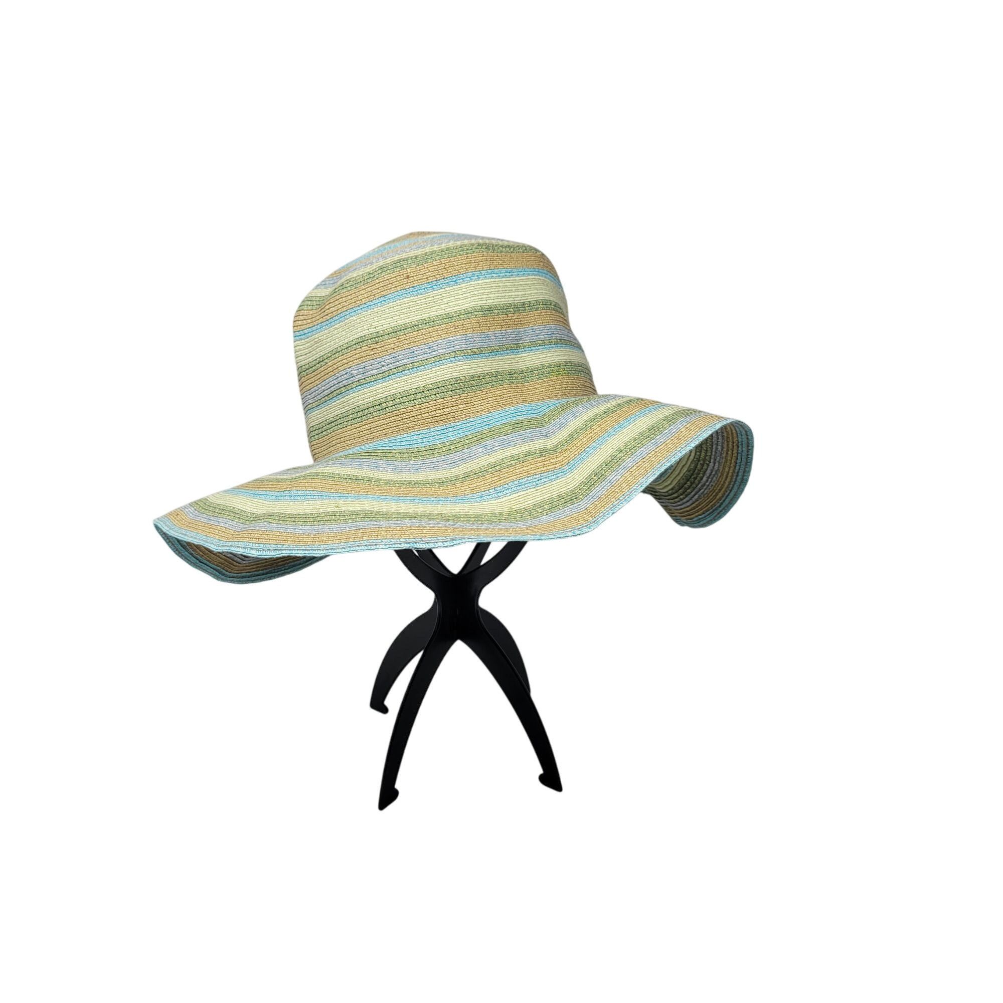 Other Flora Bella Pastel Floppy Wide Brim Straw Beach Sun Hat Blue Size ONE SIZE - 8 Thumbnail