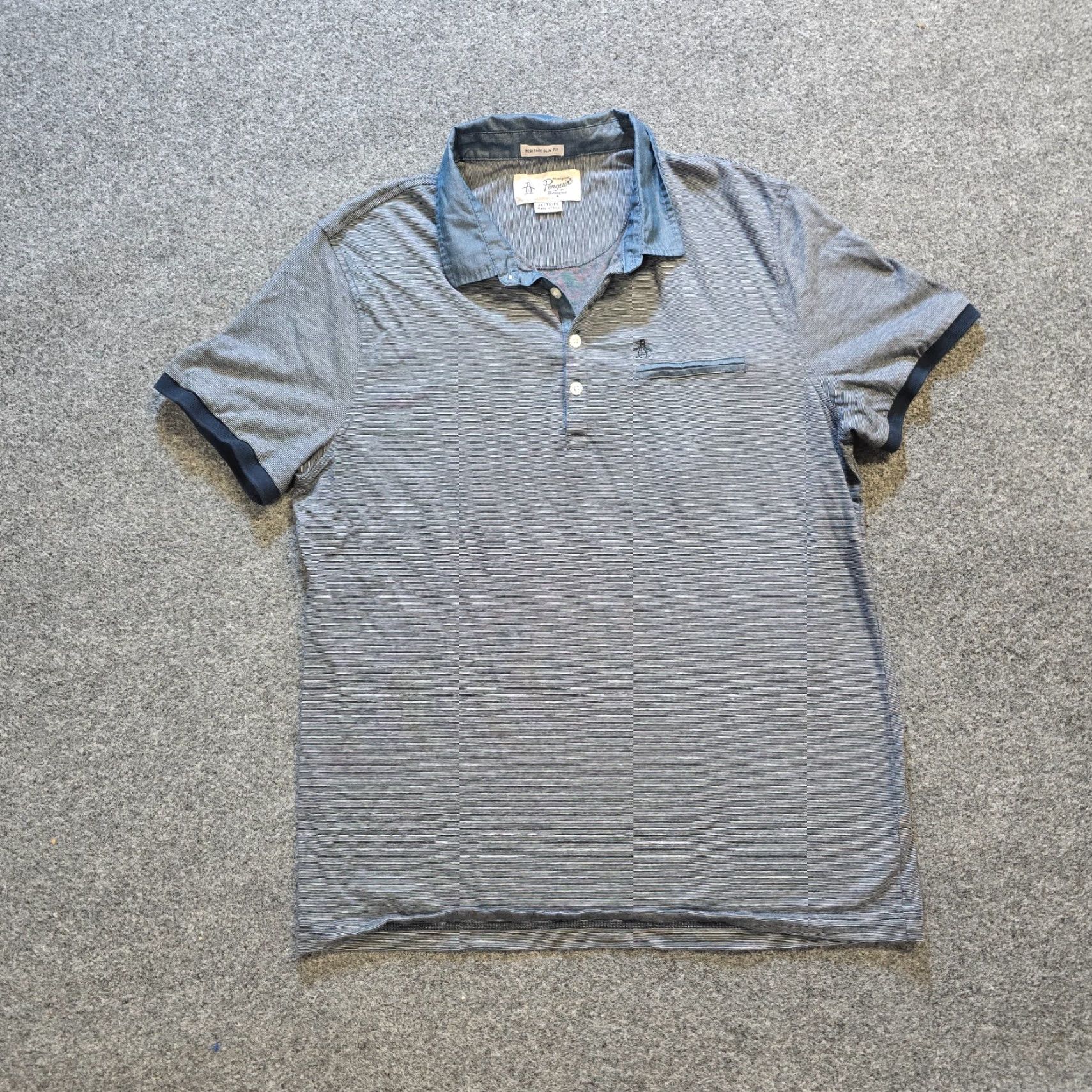 Original Penguin Original Penguin Shirt Mens XL Blue Polo Short Sleeve Casual Classic Shirt Size US XL / EU 56 / 4 - 2 Thumbnail
