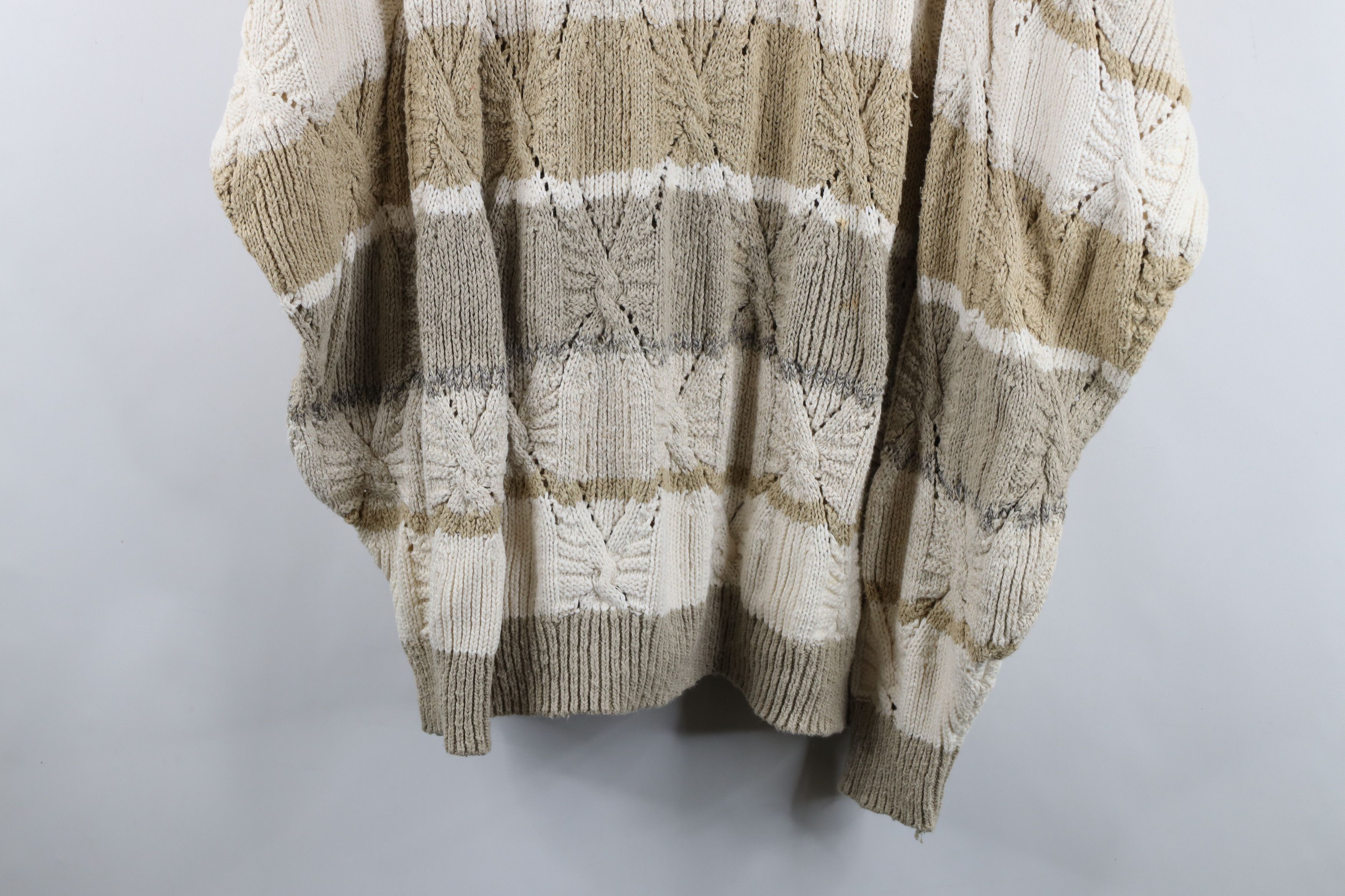 Vintage Vintage 90s Streetwear Baggy Chunky Cable Knit Sweater USA Size US XL / EU 56 / 4 - 3 Thumbnail