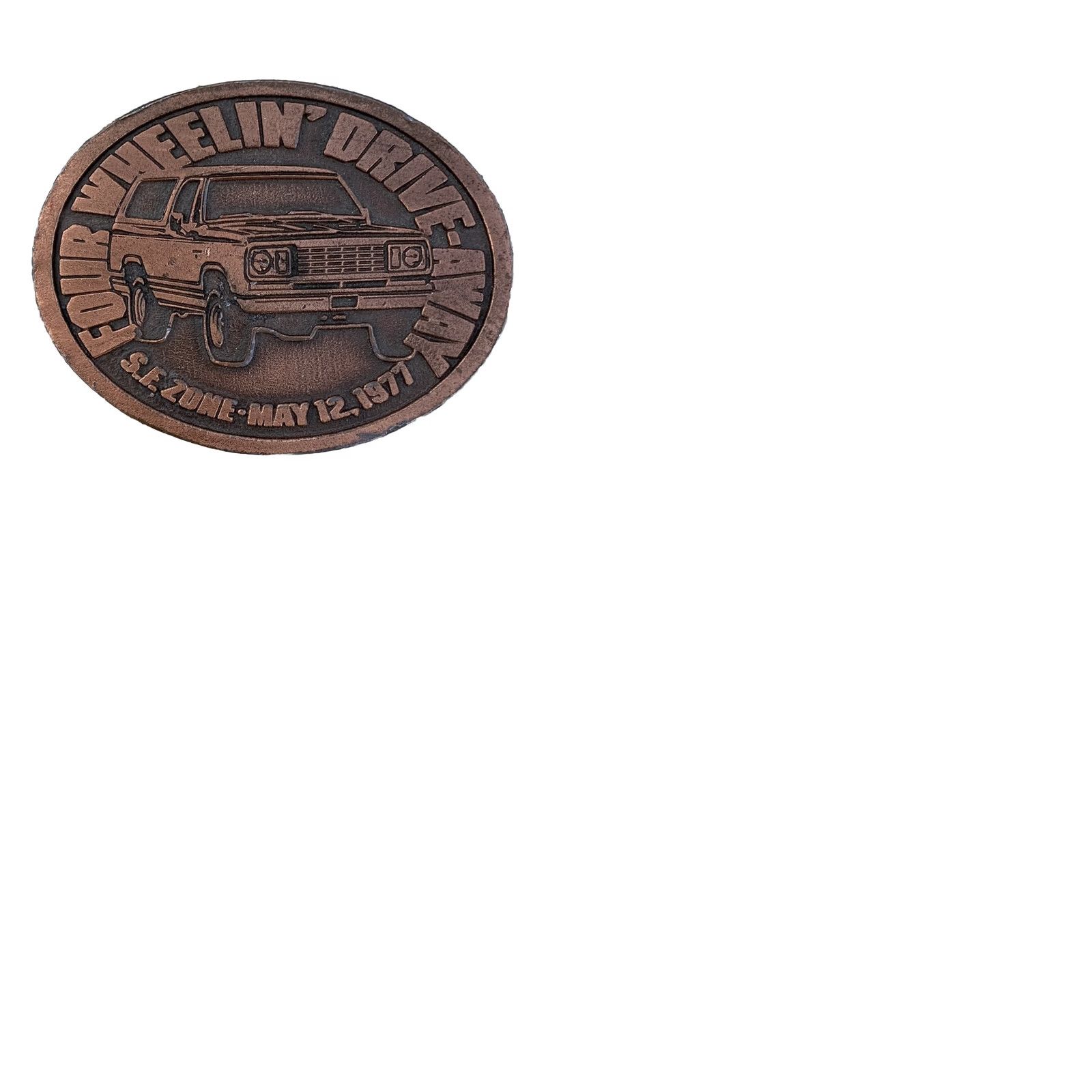 Vintage VINTAGE Hit Line USA Belt Buckle Copper 1970s Four Wheelin Drive Away SF Zone 1977 Men Women Unisex Adult Size ONE SIZE - 10 Thumbnail