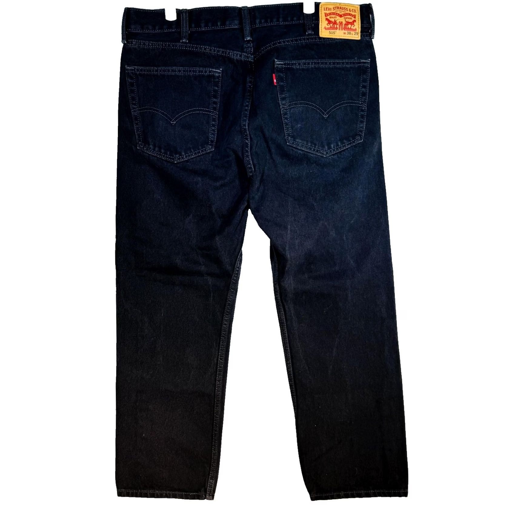 Levi's Levi'S 505 Jeans Mens Black Dark Wash 38x29 Straight Fit - Zip Fly Size US 38 / EU 54 - 6 Thumbnail