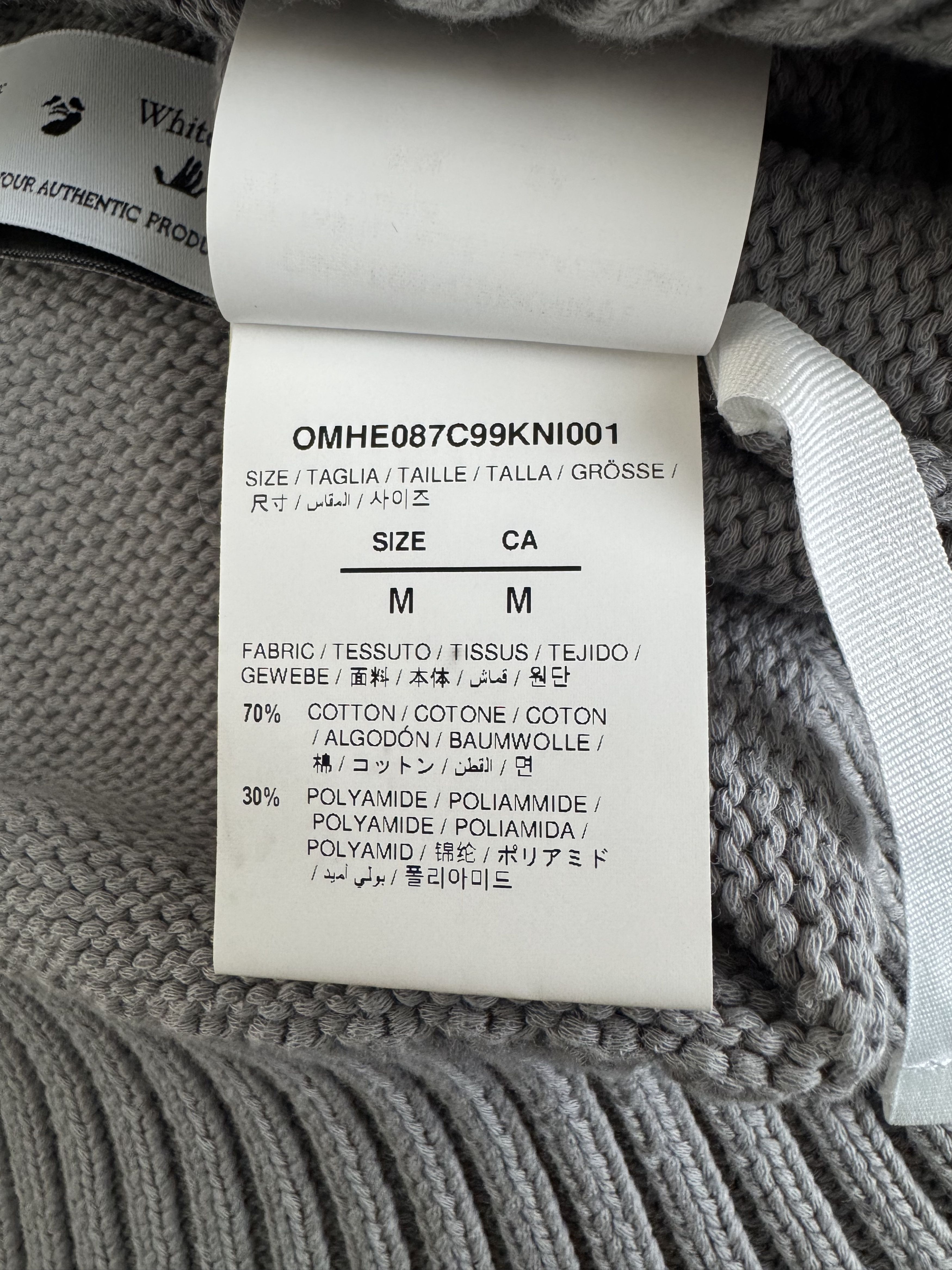 Off-White Off-White Diag Outline Knit Crewneck 'Medium Grey/Black' Size US M / EU 48-50 / 2 - 6 Thumbnail