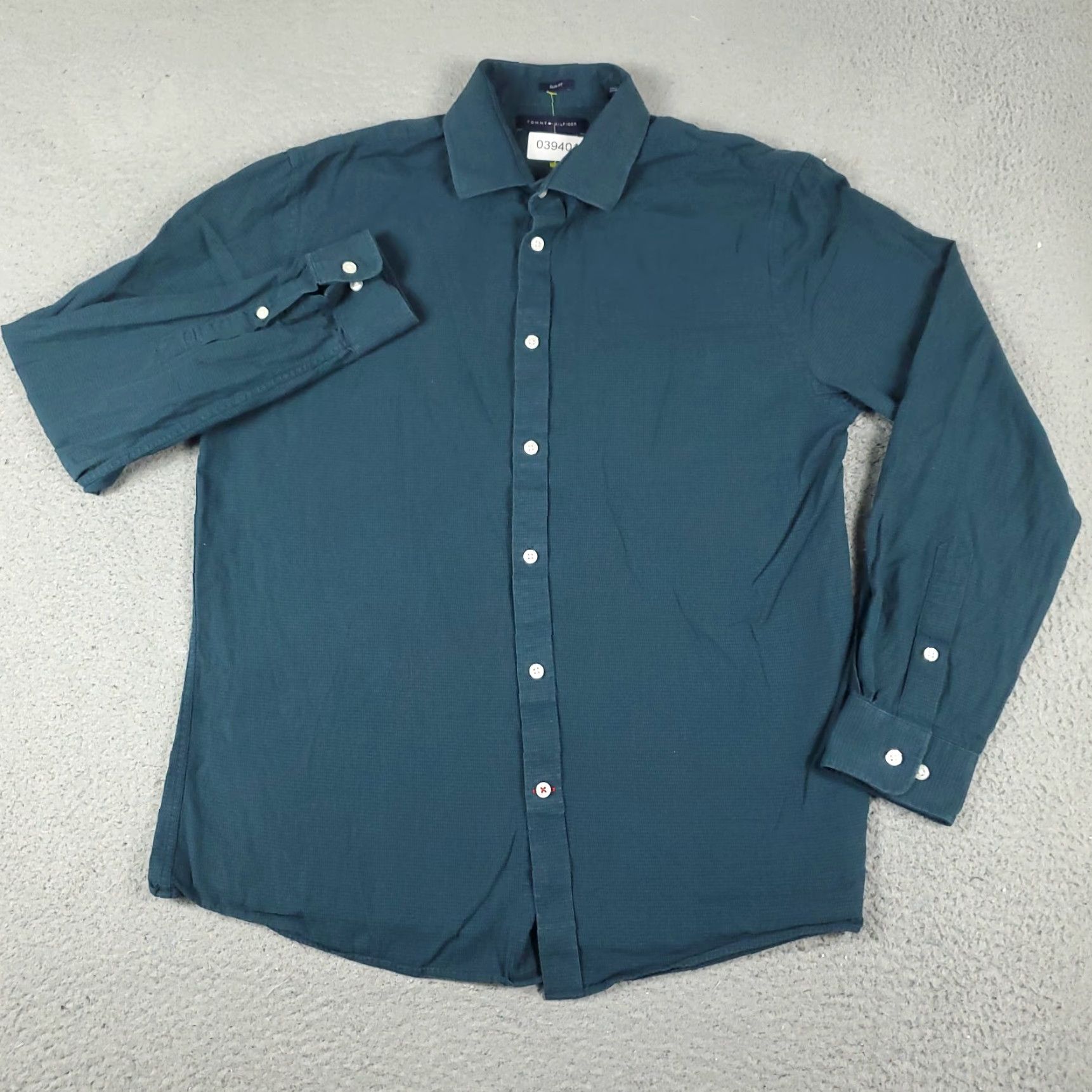 Tommy Hilfiger Tommy Hilfiger Button-Up Shirt Mens Medium Green Long Sleeve Casual Preppy Size US M / EU 48-50 / 2 - 2 Thumbnail