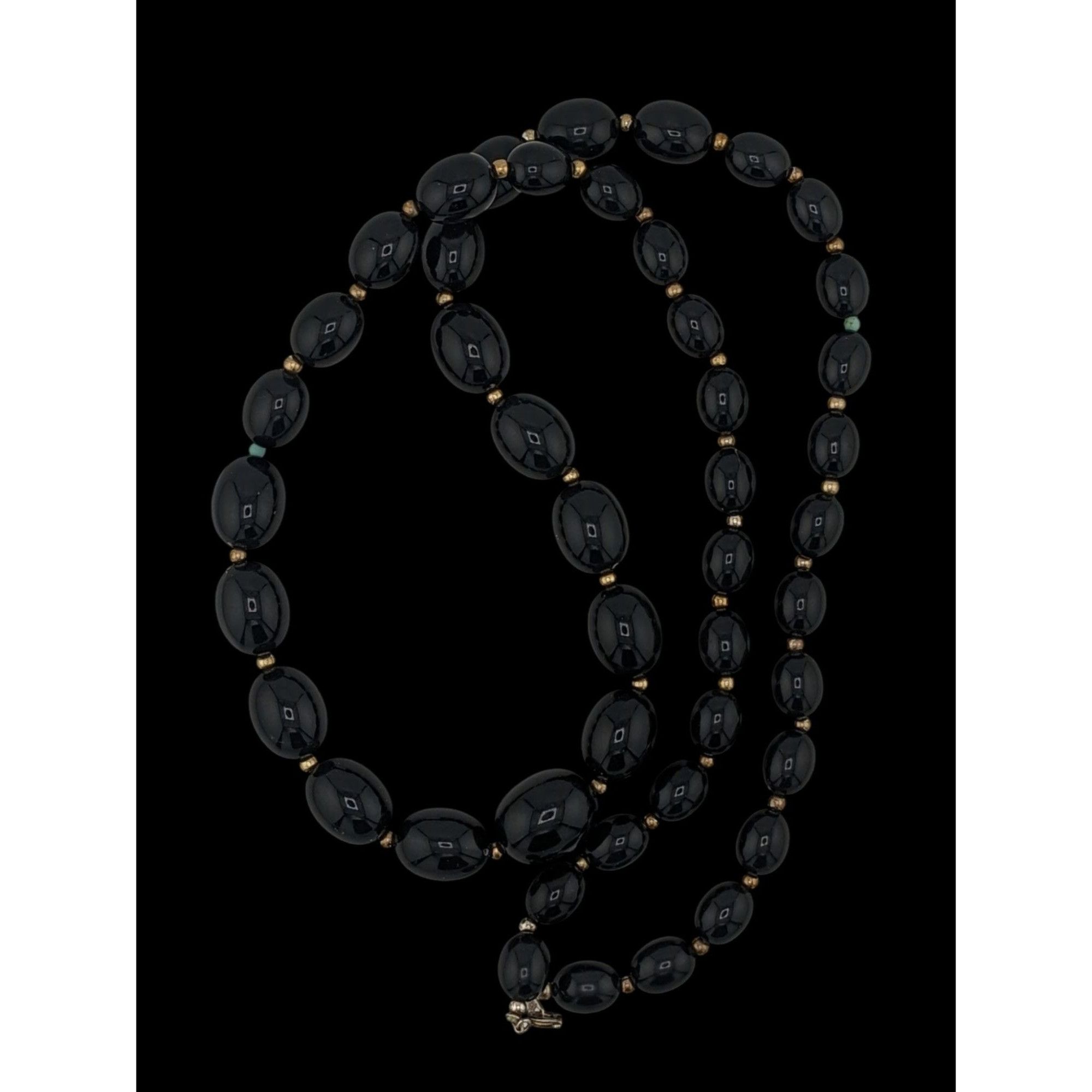 Other Vintage Gothic Black Beaded Necklace With Silver Tone Accent Size ONE SIZE - 5 Thumbnail
