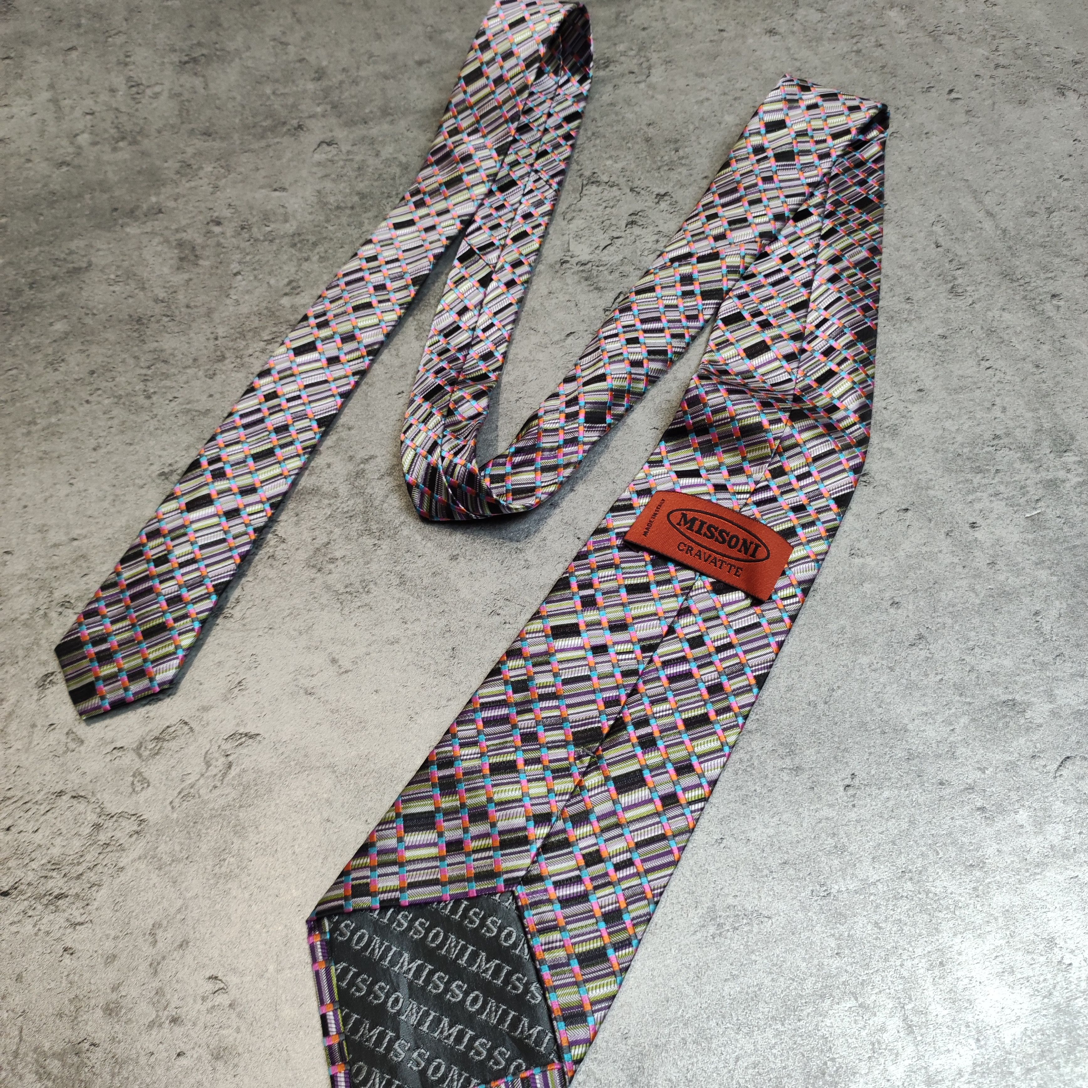Missoni × Vintage RARE Vintage 90s Missoni Abstract Cravatte Tie Size ONE SIZE - 2 Thumbnail