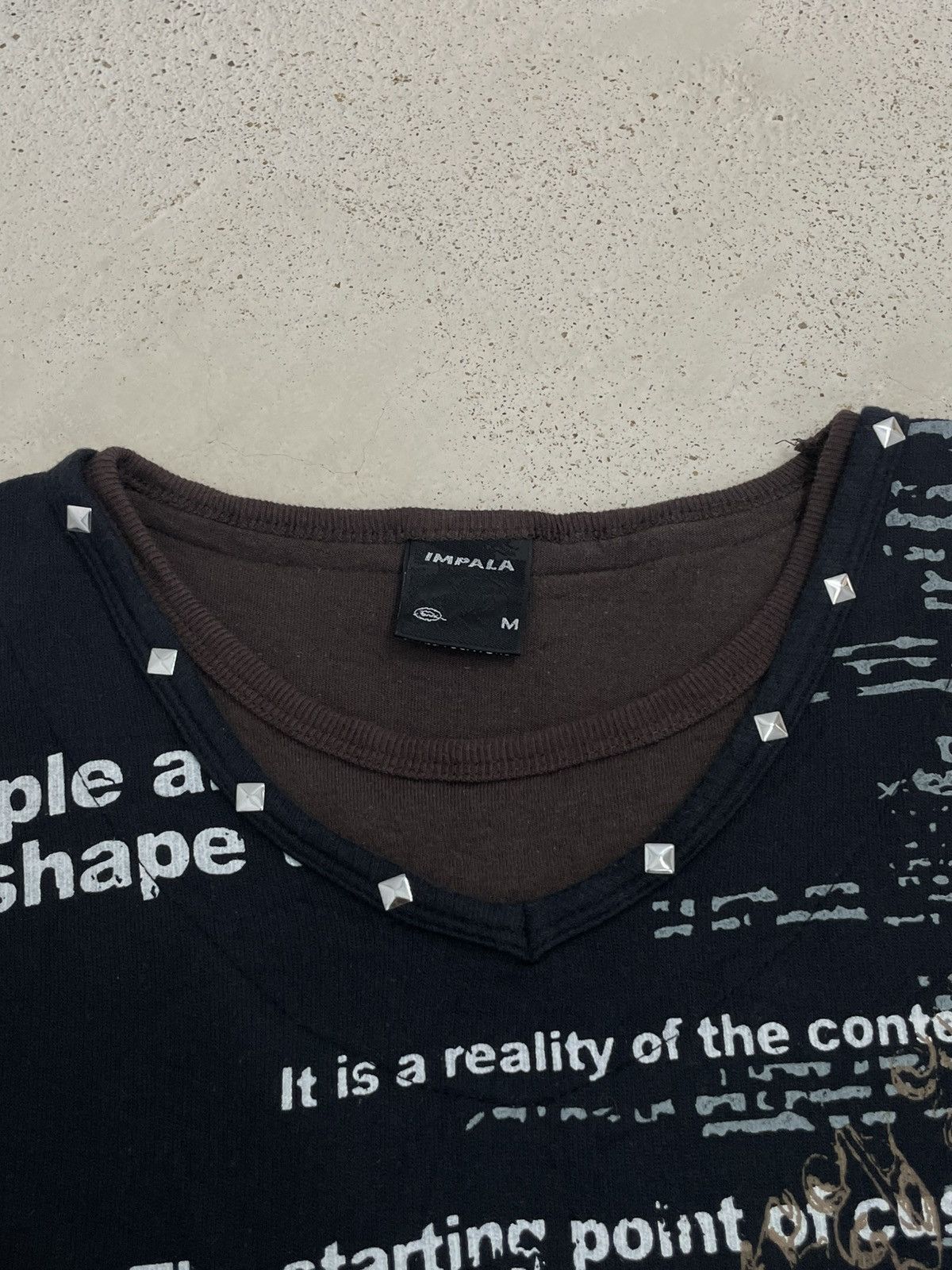 Japanese Brand Impala Studded Layer Y2K Emo Wording Bondage Gothic Style Size US M / EU 48-50 / 2 - 7 Thumbnail