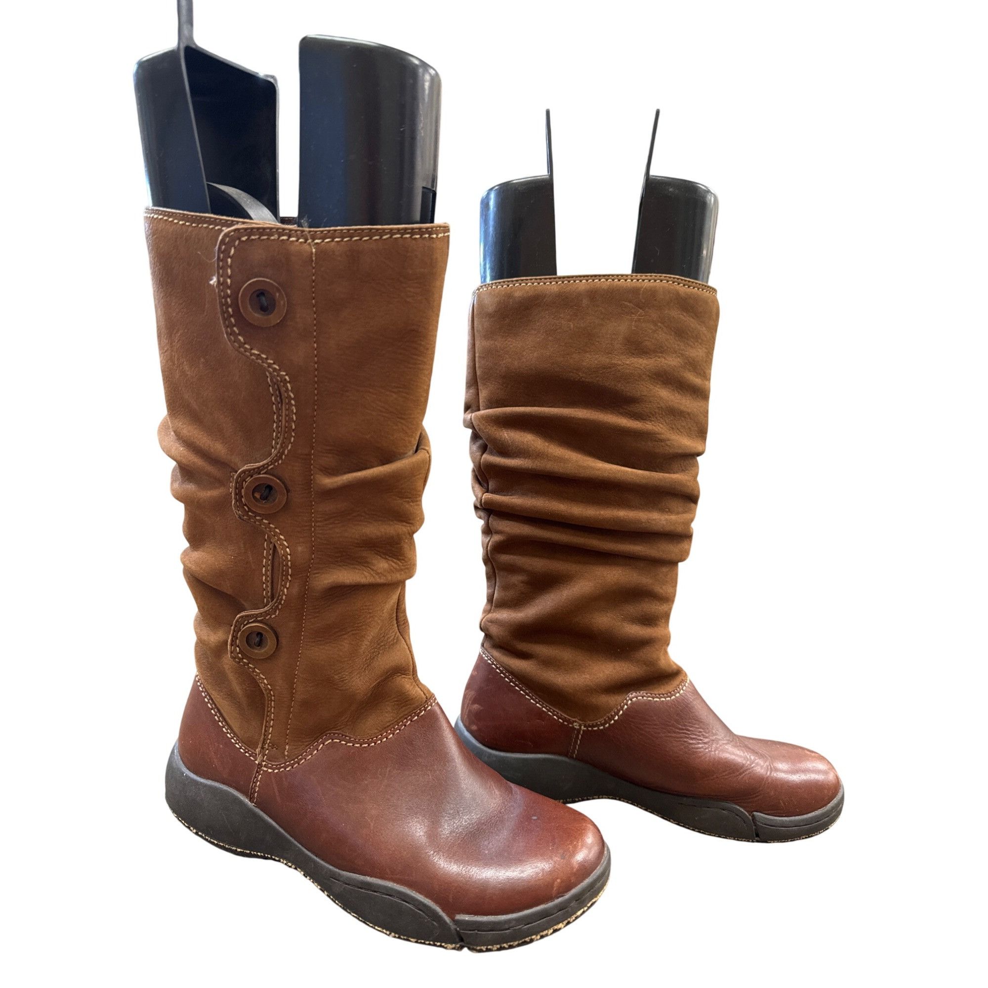 Hush Puppies Hush Puppies Womens Brown Leather Mid-Calf Winter Boots 6M S Size US 6 / IT 36 - 3 Thumbnail