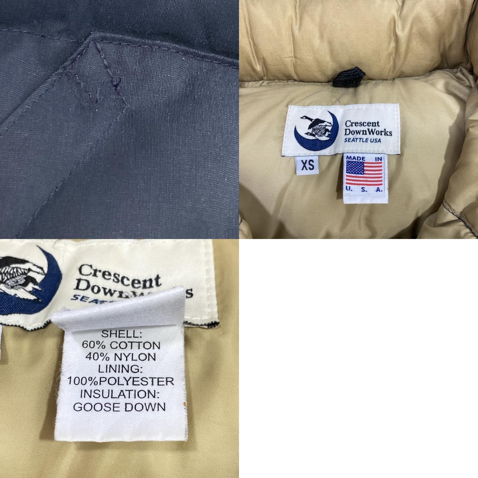 Vintage Crescent Down Works Puffer Jacket XS USA Navy Olive Brown 60% Cotton 40% Nylon Men Regular Size XS Jacket Size US XS / EU 42 / 0 - 8 Thumbnail