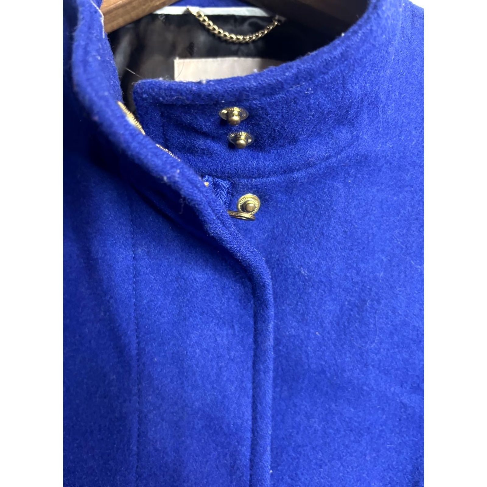 Banana Republic Banana Republic Coat Womens Petite Medium Blue Wool Military Jacket Zip Snap Lined Pockets Collared Vintage? No Size M / US 6-8 / IT 42-44 - 3 Thumbnail