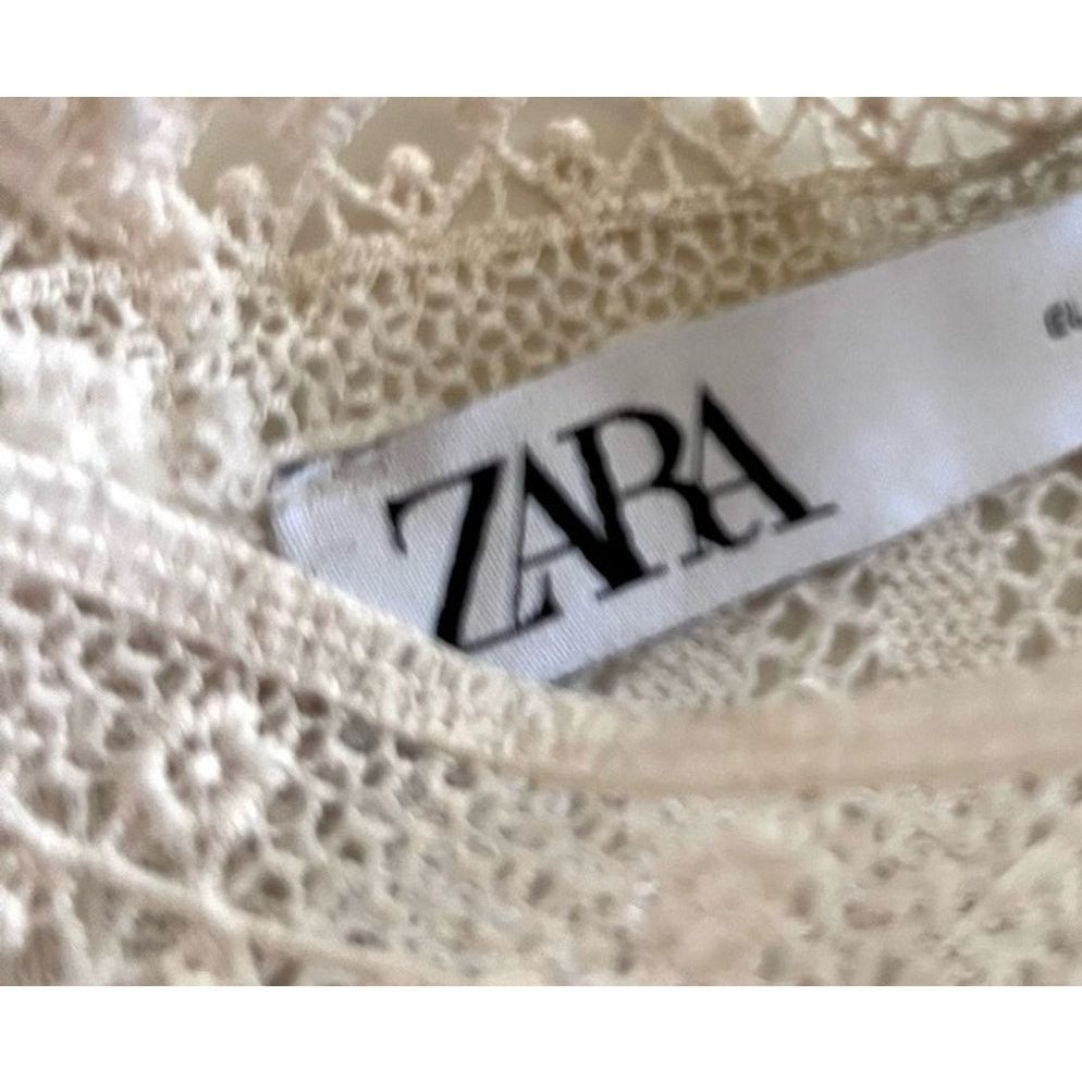 Zara Zara ecru lace knit pointell open knit sweater size Large Size L / US 10 / IT 46 - 9 Thumbnail