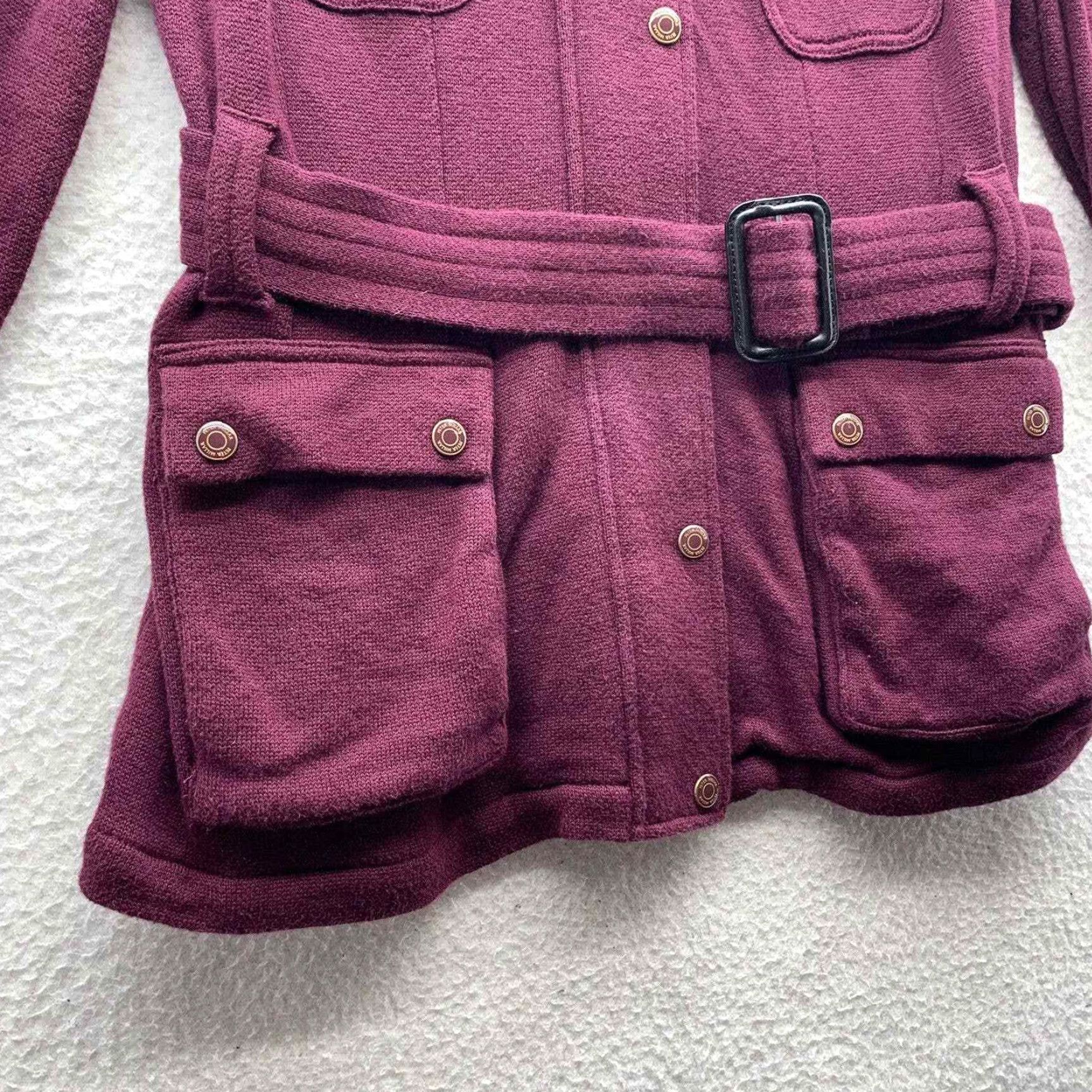 Peter Millar Peter Millar Wool Peacoat Womens Small S Full Zip Snap Belted Elbow Pad Golf Jacket Size S / US 4 / IT 40 - 4 Thumbnail