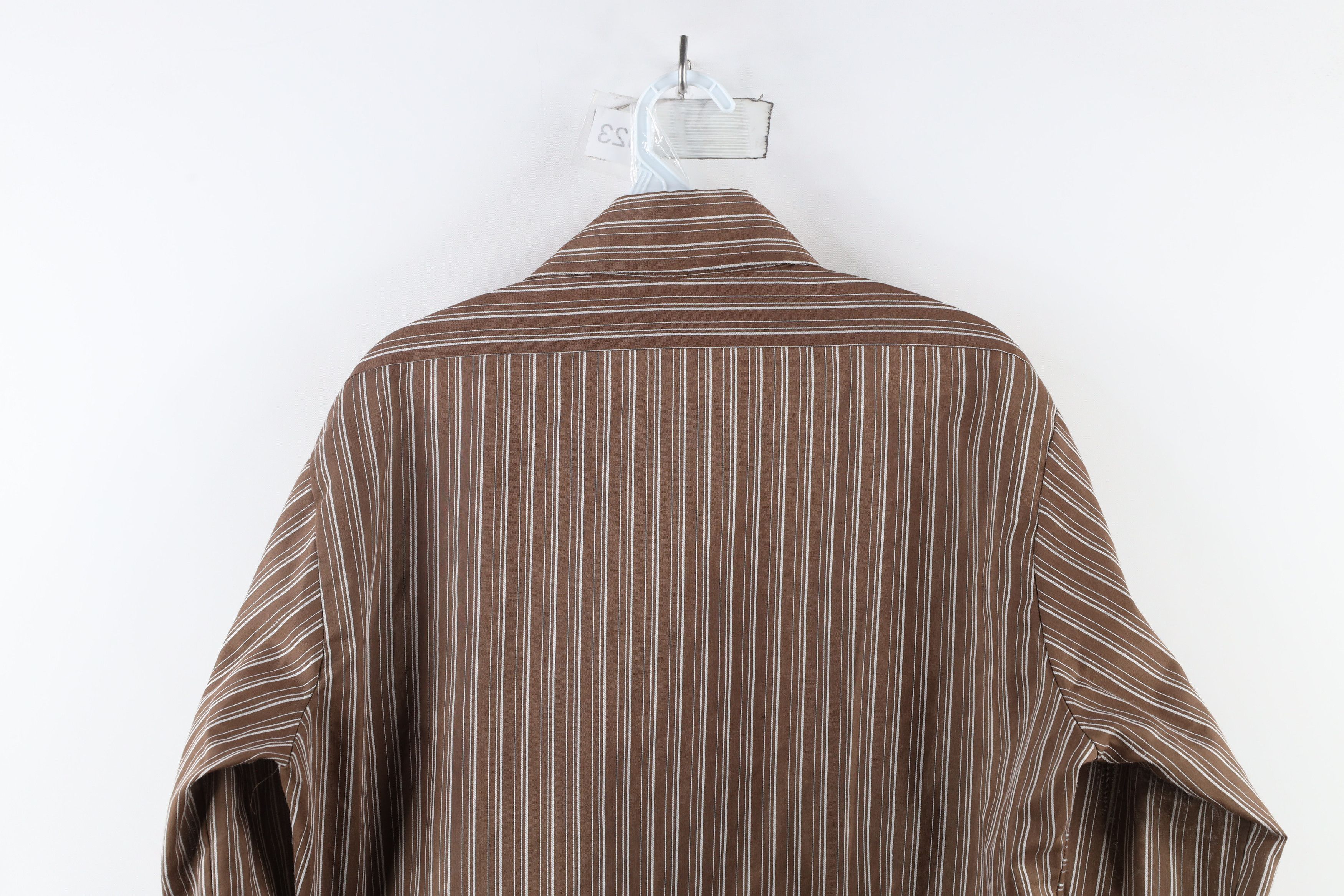 Vintage Vintage 60s 70s Streetwear Collared Button Shirt Brown Size US M / EU 48-50 / 2 - 7 Thumbnail