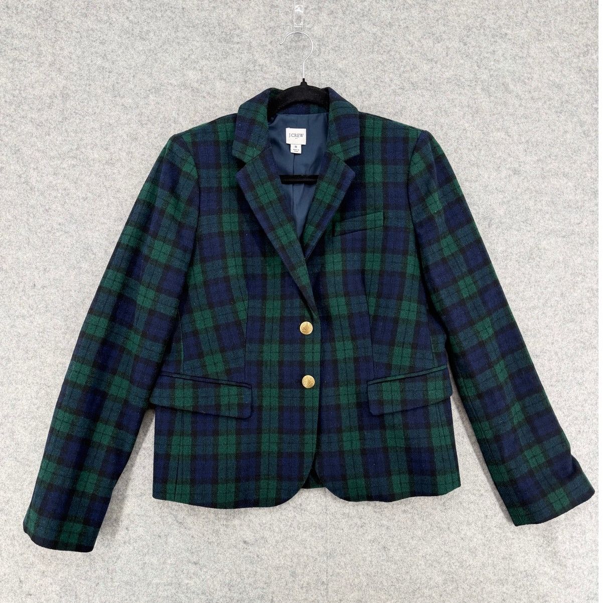 J.Crew J.Crew Blackwatch Plaid Green/Blue Schoolboy Blazer Size M / US 6-8 / IT 42-44 - 1 Thumbnail