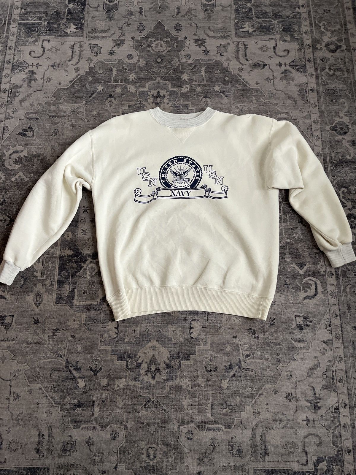 Velva Sheen Vintage Navy sweatshirt Size US XL / EU 56 / 4 - 3 Thumbnail