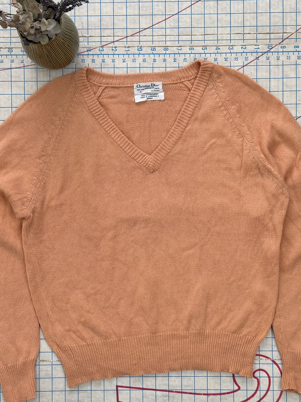 Christian Dior Monsieur × Vintage Vintage Christian Dior Monsieur V-Neck Knit Sweater Fits S Size US S / EU 44-46 / 1 - 3 Thumbnail