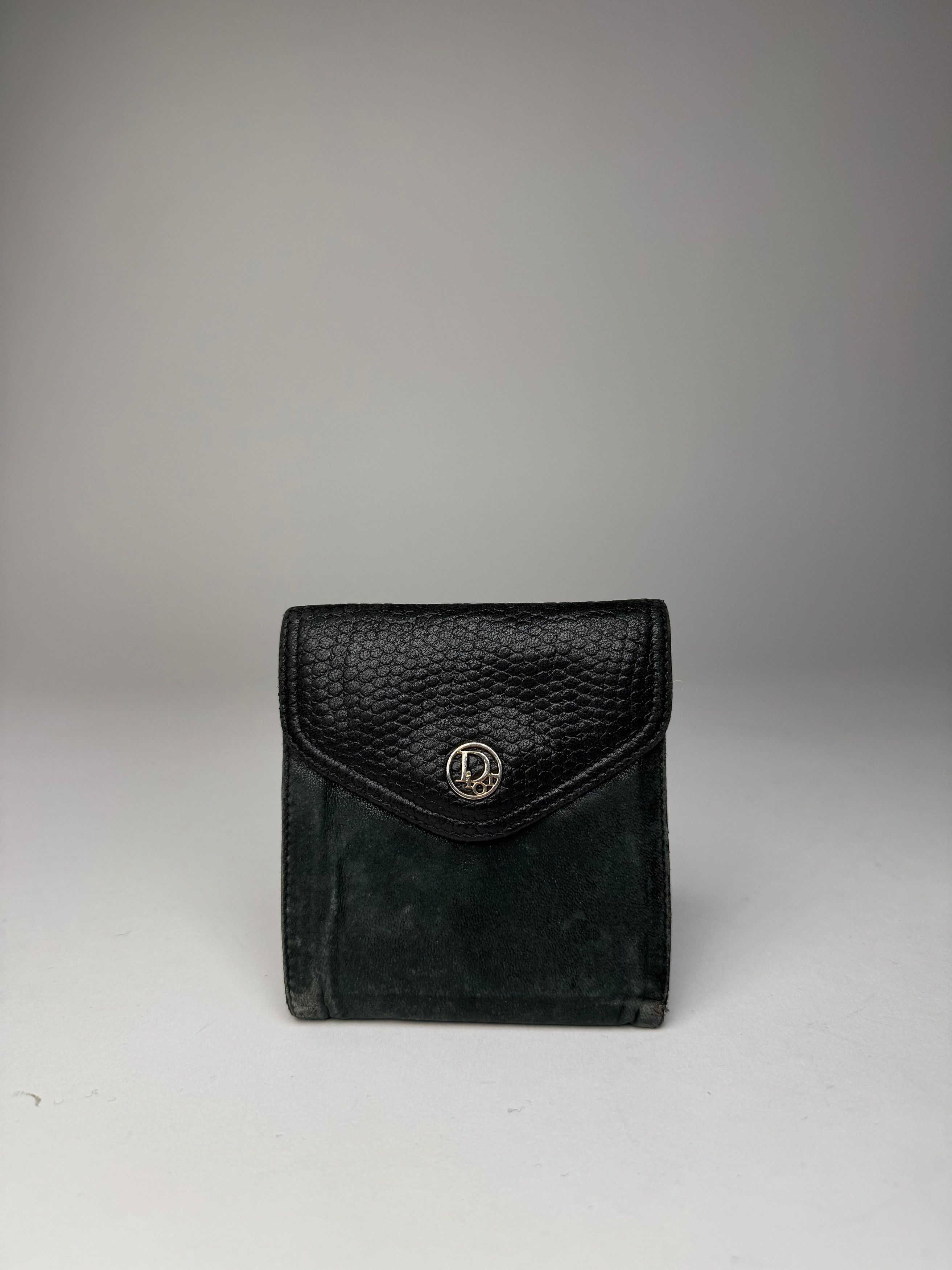 Dior Vintage Snake Emblossed Leather Wallet Black Size ONE SIZE - 1 Thumbnail