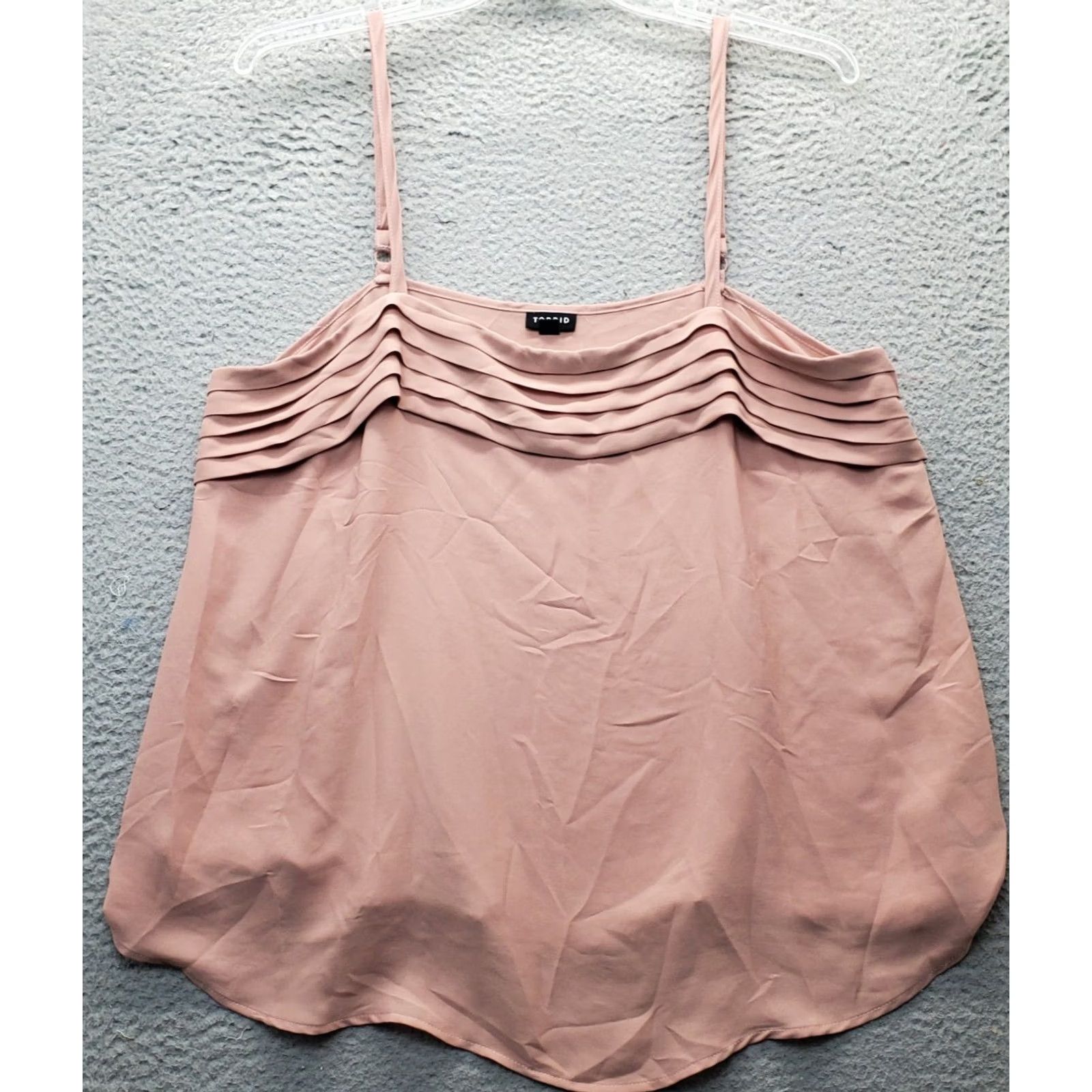 Torrid Torrid Womens Cami Top Pink Georgette Pleated 0 Size Spaghetti Strap Tank Casual Sleeveless Size XS / US 0-2 / IT 36-38 - 2 Thumbnail