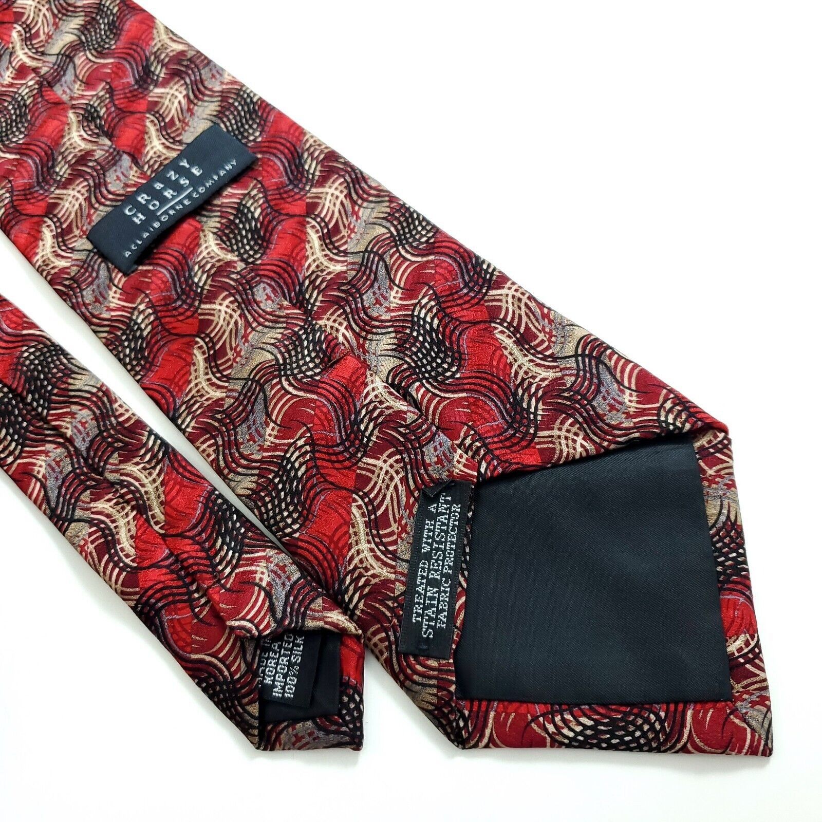 Liz Claiborne Crazy Horse Claiborne Stain Resistant Print Red Tan Abstract Size ONE SIZE - 6 Thumbnail