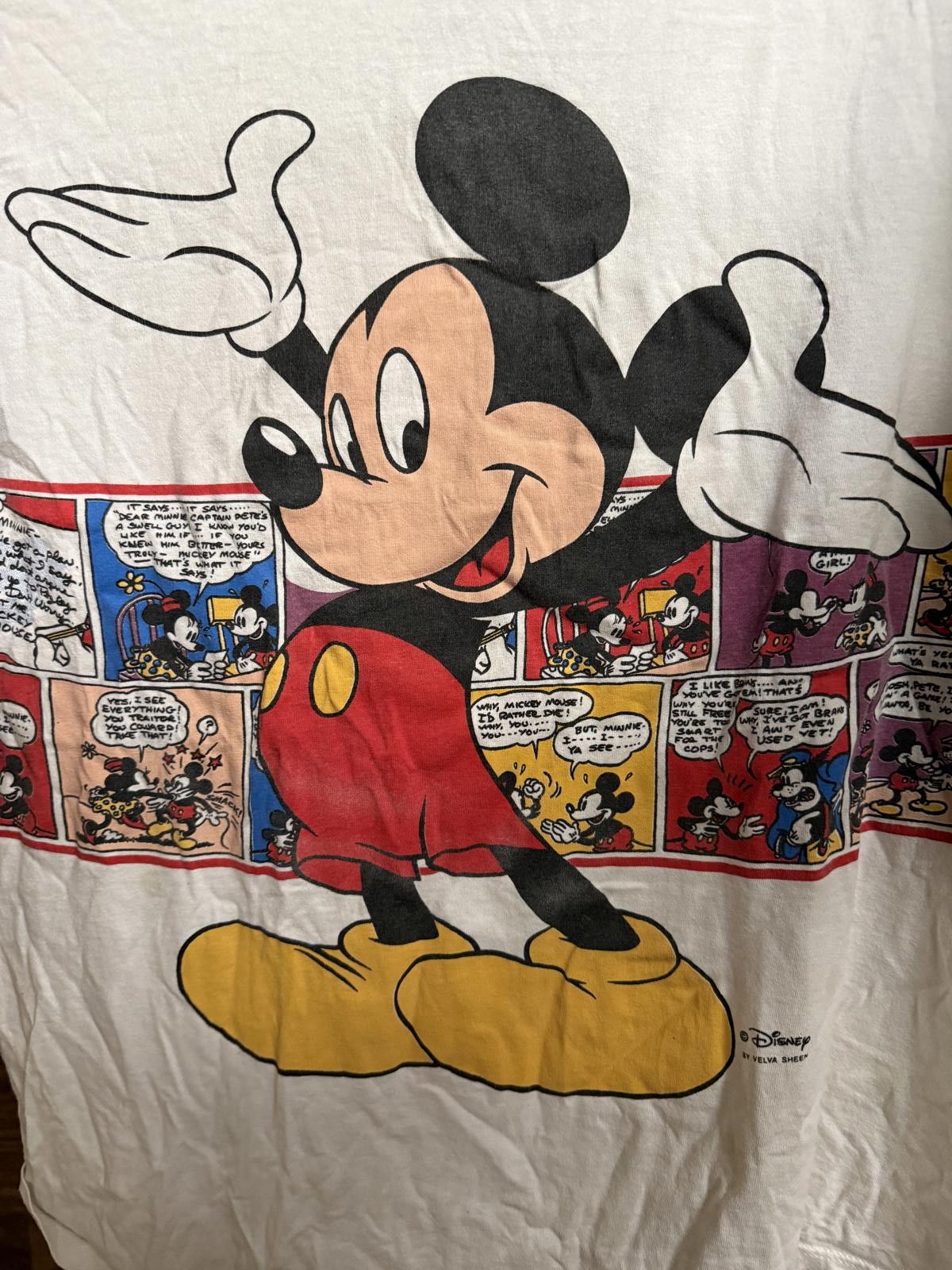 Designer VTG Mickey Mouse Comic Strip T-shirt Velva Sheen Wrap Tee XL Size US XL / EU 56 / 4 - 4 Thumbnail