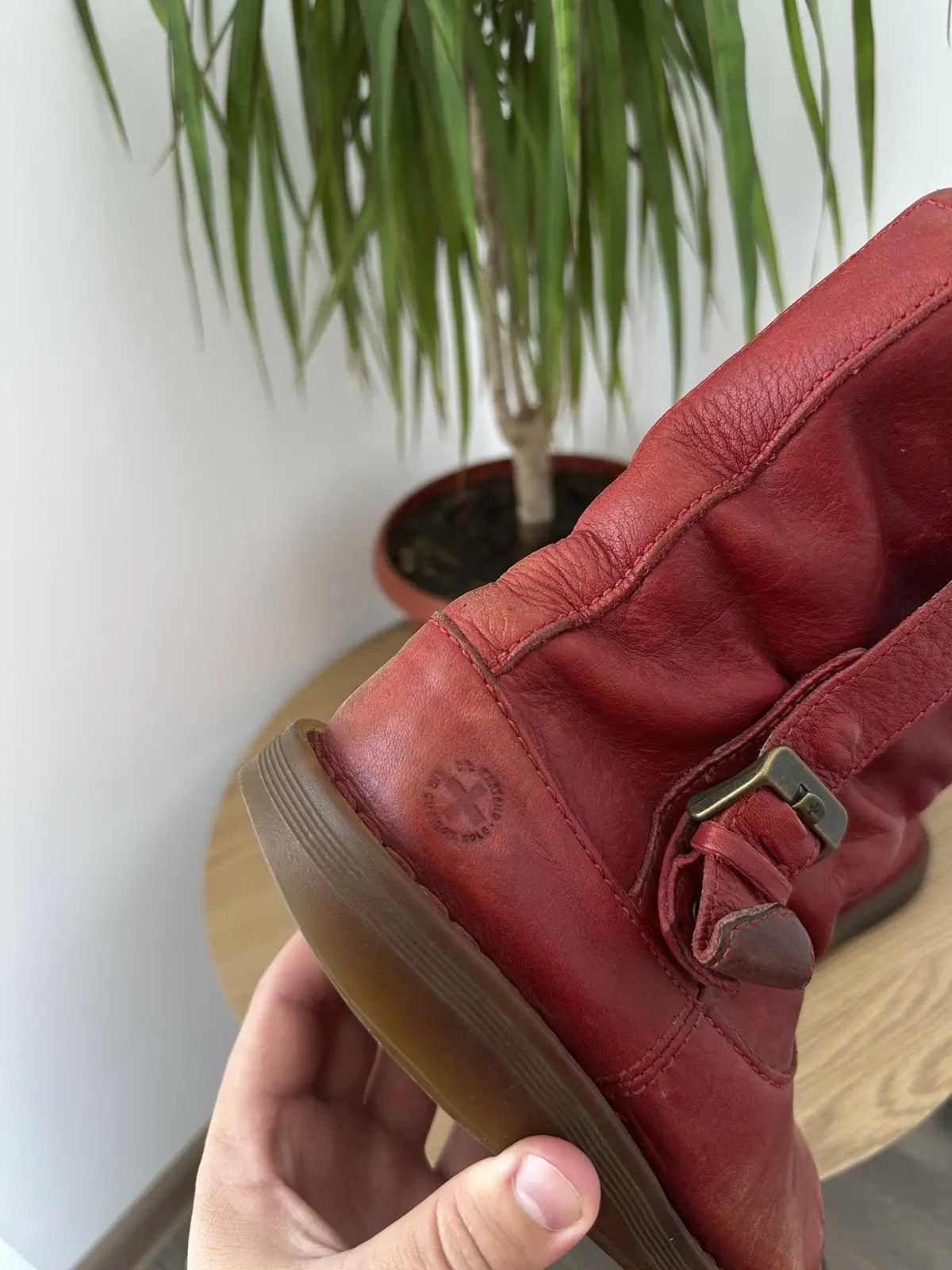 Dr. Martens Vintage Dr Martens Soft Leather Slouch Red Boots Size US 5 / EU 37 - 3 Thumbnail