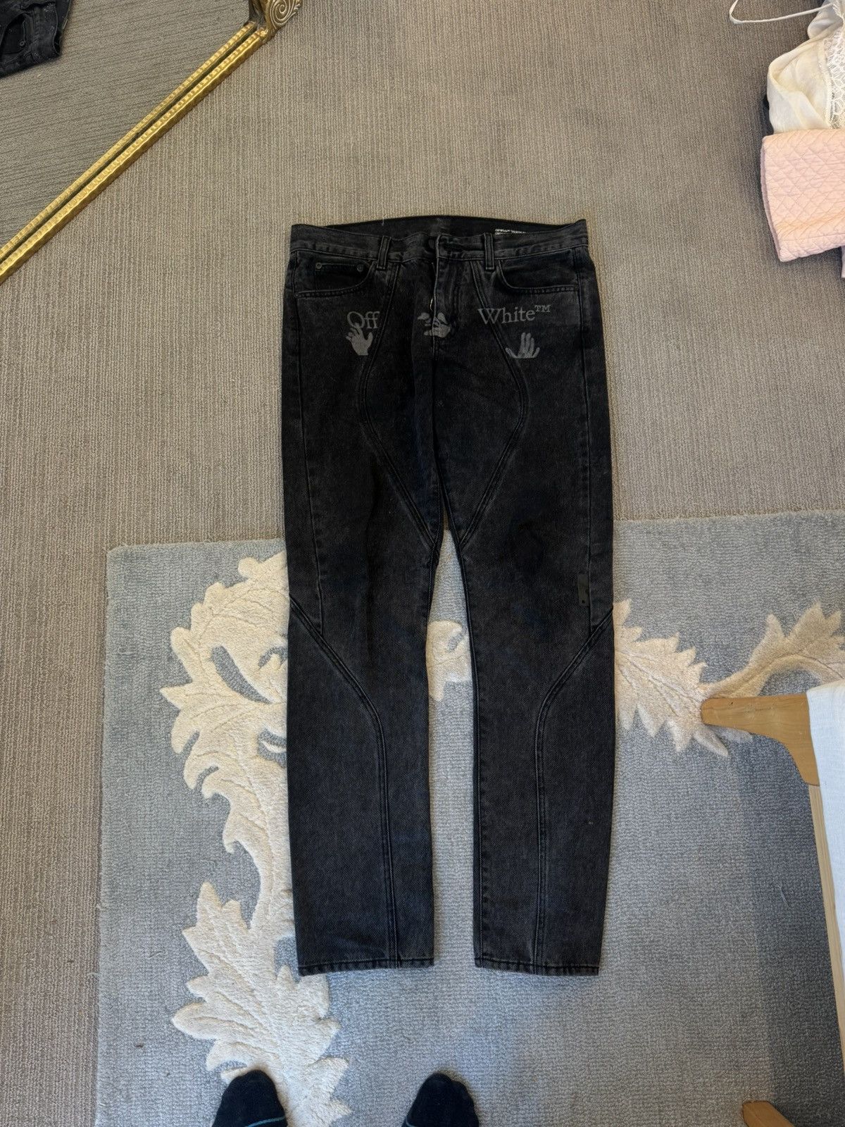 Off-White Off white logo denim slim fit Size US 33 - 1 Thumbnail
