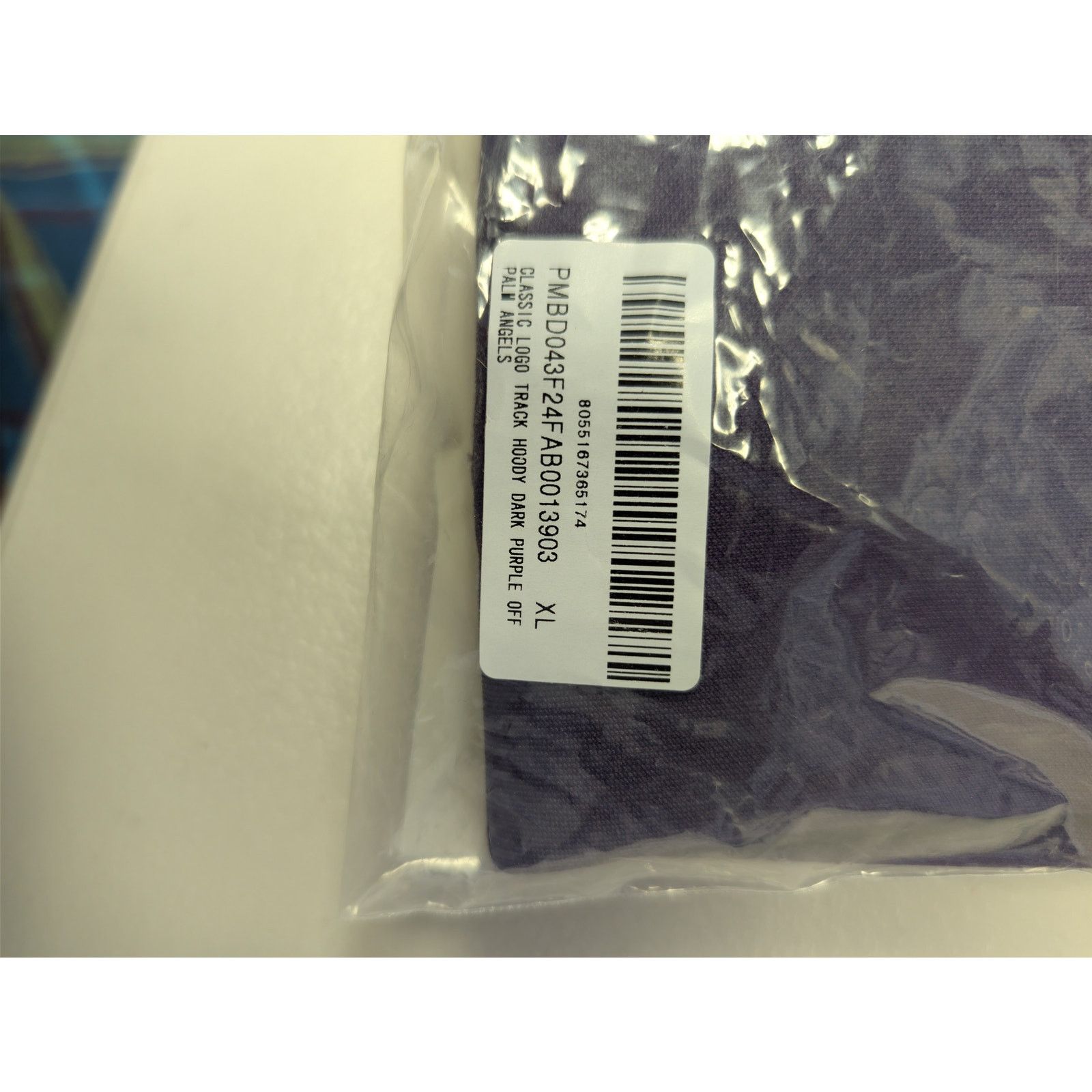 Palm Angels o1rshd1 Classic Logo Track Hoodie in Dark Purple / Off-White Size US XL / EU 56 / 4 - 23 Thumbnail