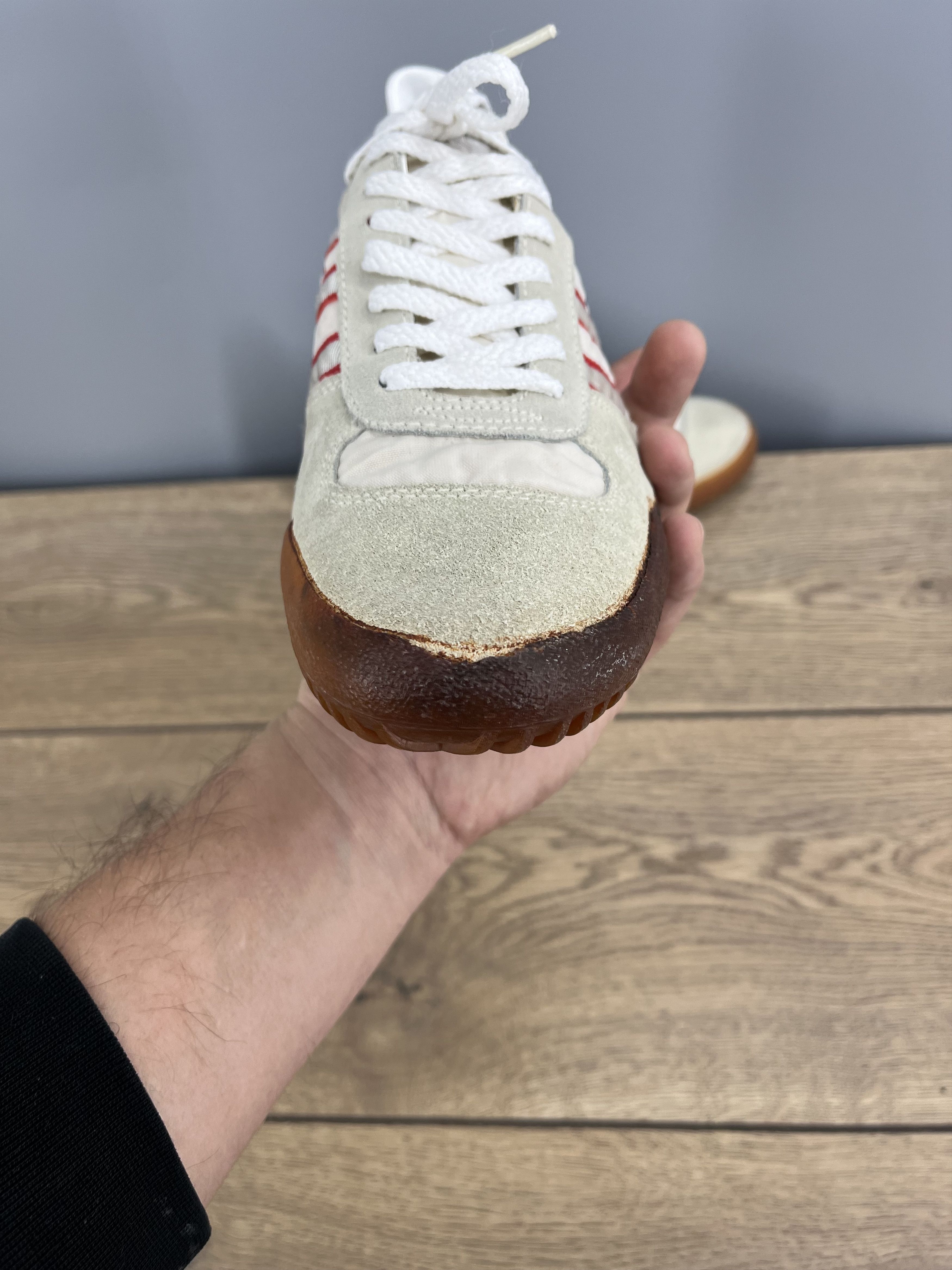 Adidas adidas Indoor Super II Vintage Suede Sneakers Cream Red Size US 7 / IT 37 - 7 Thumbnail