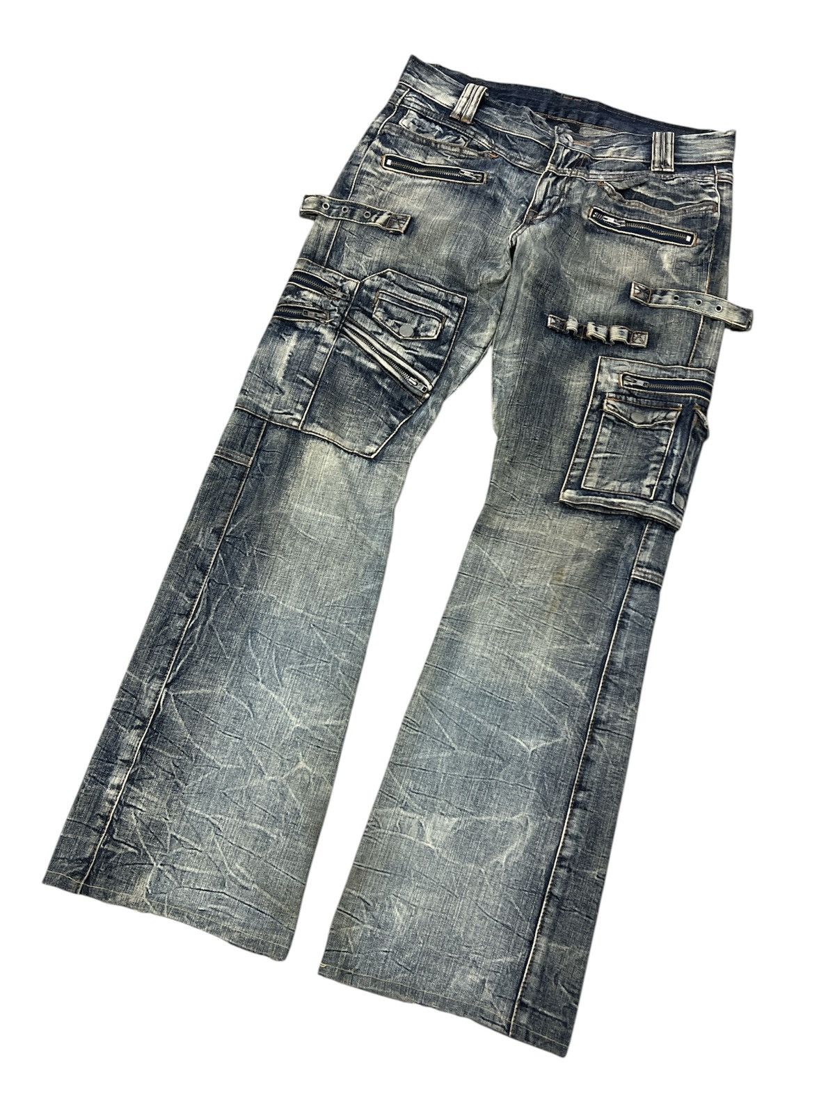If Six Was Nine FLARED🔥SEMANTICS DESIGN DISTRESSED PANT Size US 32 / EU 48 - 3 Thumbnail