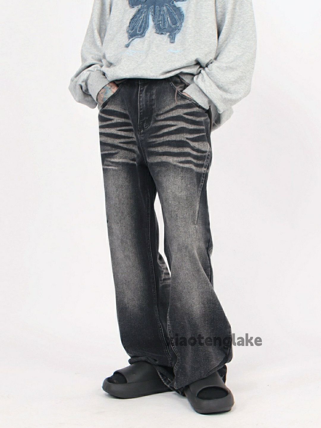 Jean × Vintage washed faded cleanfit yuppie loose baggy jeans Size US 32 / EU 48 - 4 Thumbnail