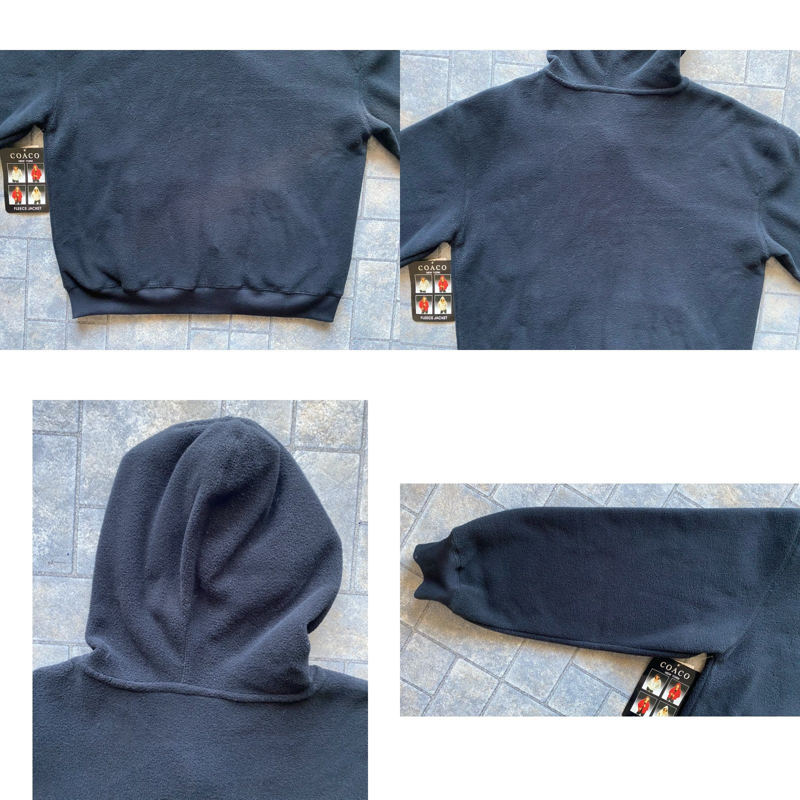 Vintage NWT Coaco New York Fleece Jacket Women’s Black Hooded, M, Regular Size, Jacket, Women, Polyester, Coat Size M / US 6-8 / IT 42-44 - 10 Thumbnail