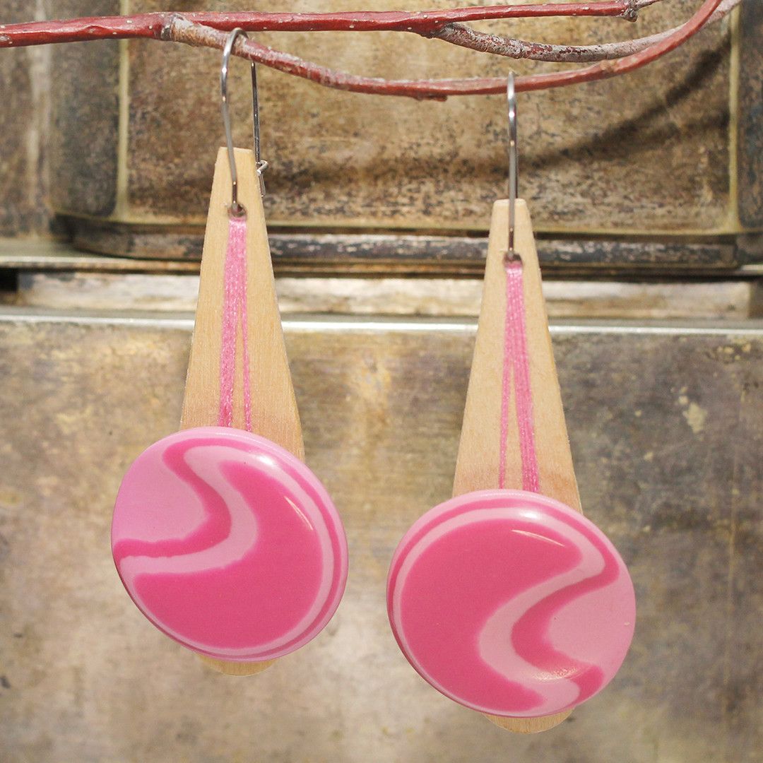 Designer Wooden Earrings | Handmade in Berlin x YUNTA Size ONE SIZE - 2 Thumbnail