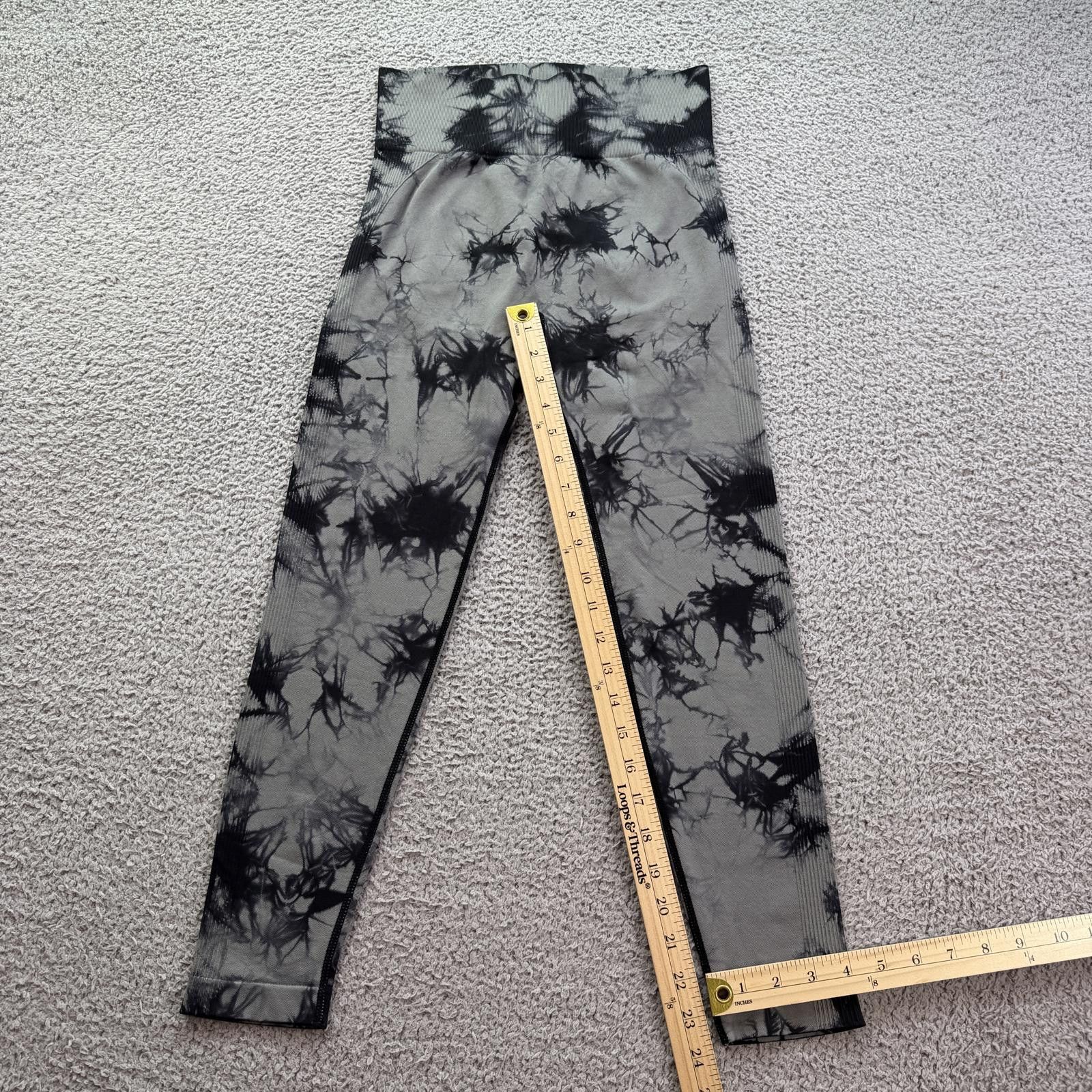 Other Leggings Womens Black Tie Dye High Waist M Seamless Scrunch Size 32" / US 10 / IT 46 - 4 Thumbnail