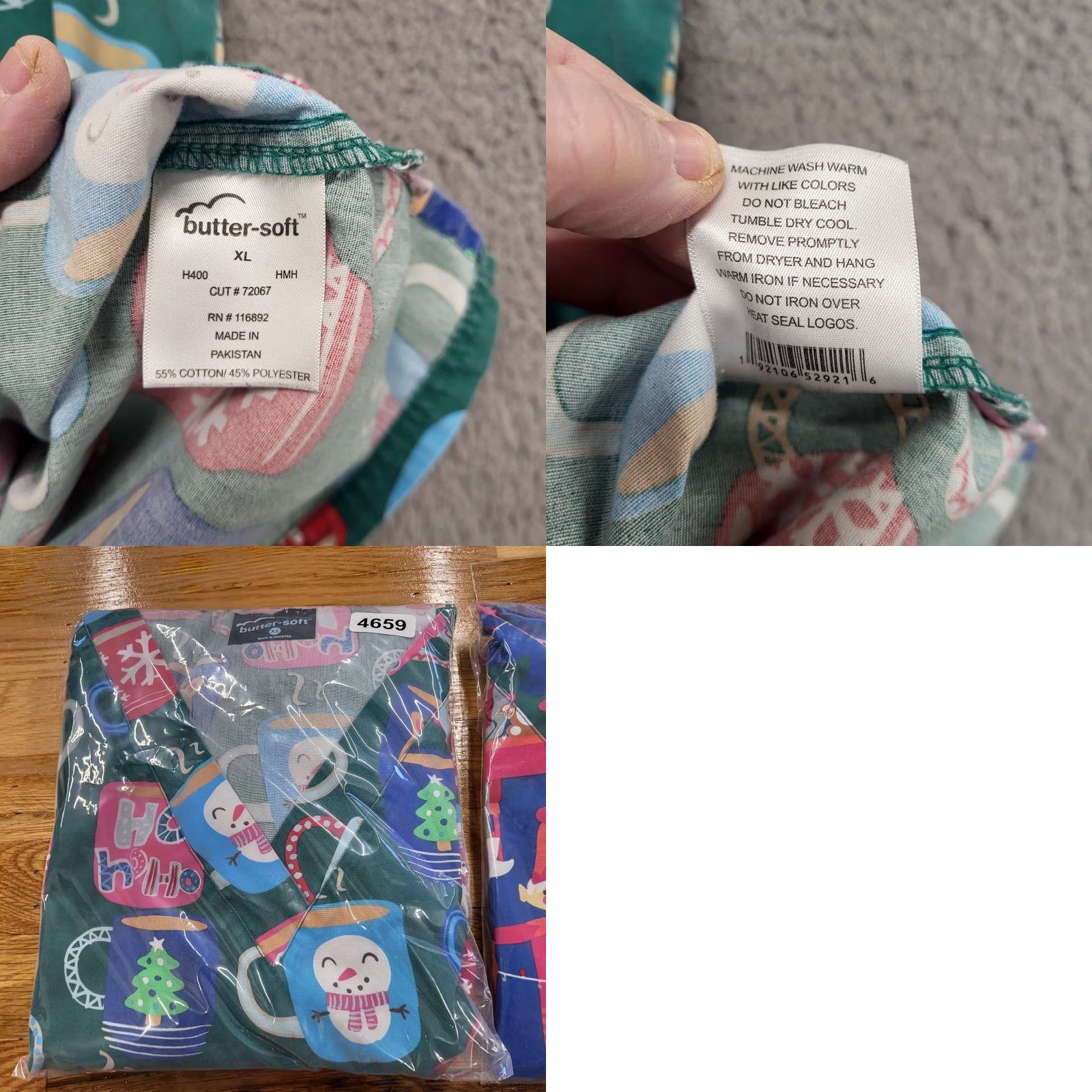 Buttero Butter Soft Scrub Top Womens XL Green Red Holiday Santa Reindeer Snowman Patterned Medical Cotton Blend Womens XL Size XL / US 12-14 / IT 48-50 - 9 Thumbnail