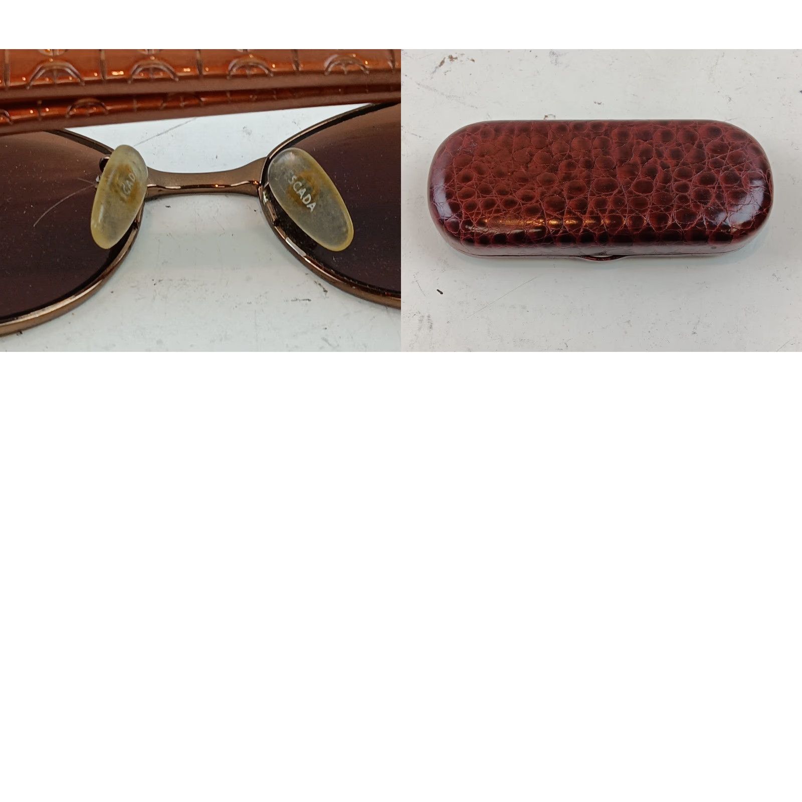 Escada VINTAGE Escada Sunglasses SES 516S Brown Shield Designer Oval Crystals Italy READ Size ONE SIZE - 11 Thumbnail