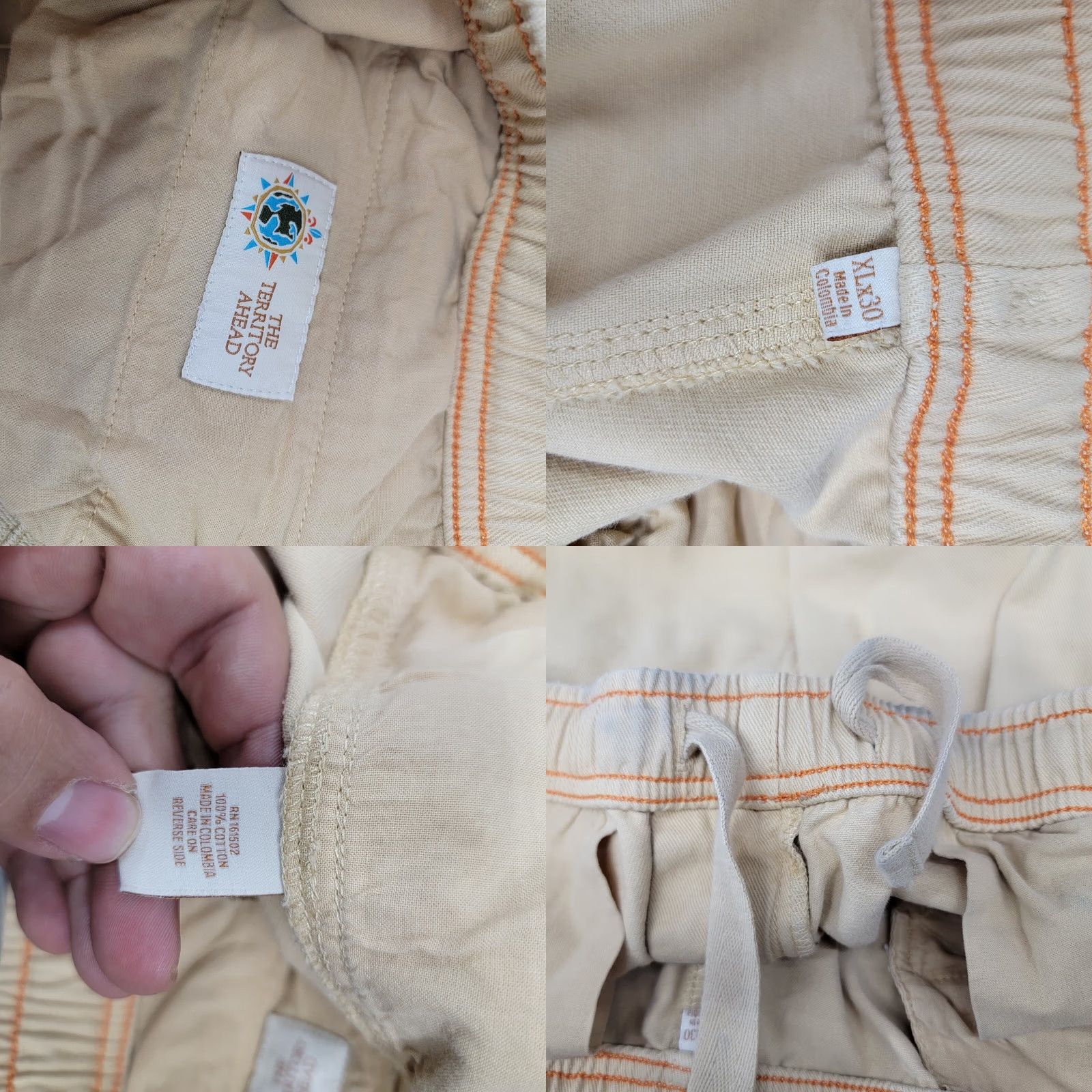 The Territory Ahead The Territory Ahead Pants Mens L Beige Corduroy Size Elastic waist drawstring Size US 33 - 9 Thumbnail