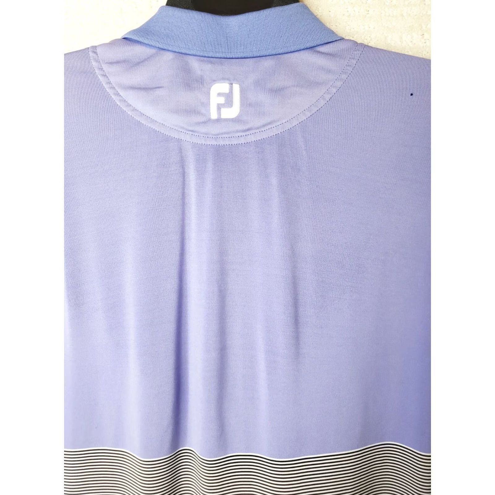 Footjoy FootJoy FJ Mens XL Golf Polo Shirt Periwinkle Blue Striped Performance Stretch - Vintage - 2000-2010 Size US XL / EU 56 / 4 - 6 Thumbnail