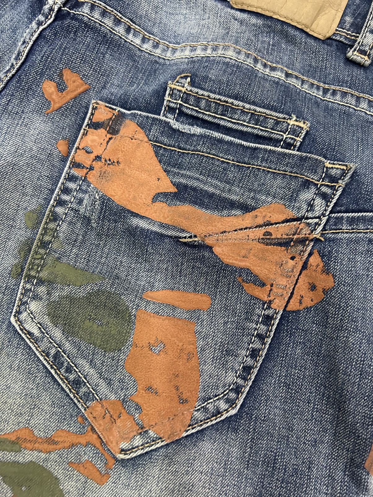 Japanese Brand × Vintage RARE! DENIM STYLED ITALY ART PAINT STREETWEAR JEANS Size US 32 / EU 48 - 11 Thumbnail