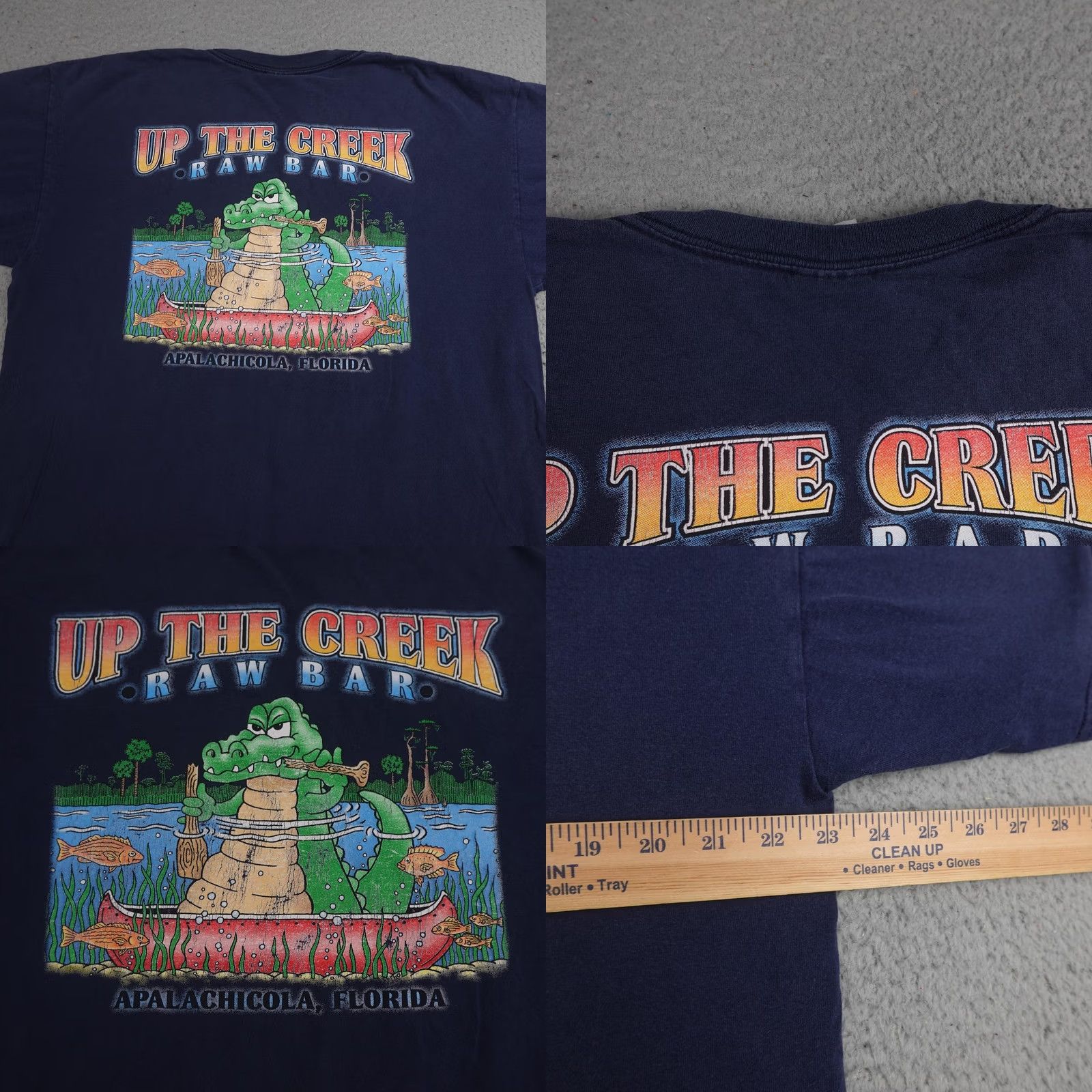 Gildan Up The Creek Raw Bar Shirt Mens XL Blue Graphic Apalachicola Florida Alligator Size US XL / EU 56 / 4 - 8 Thumbnail