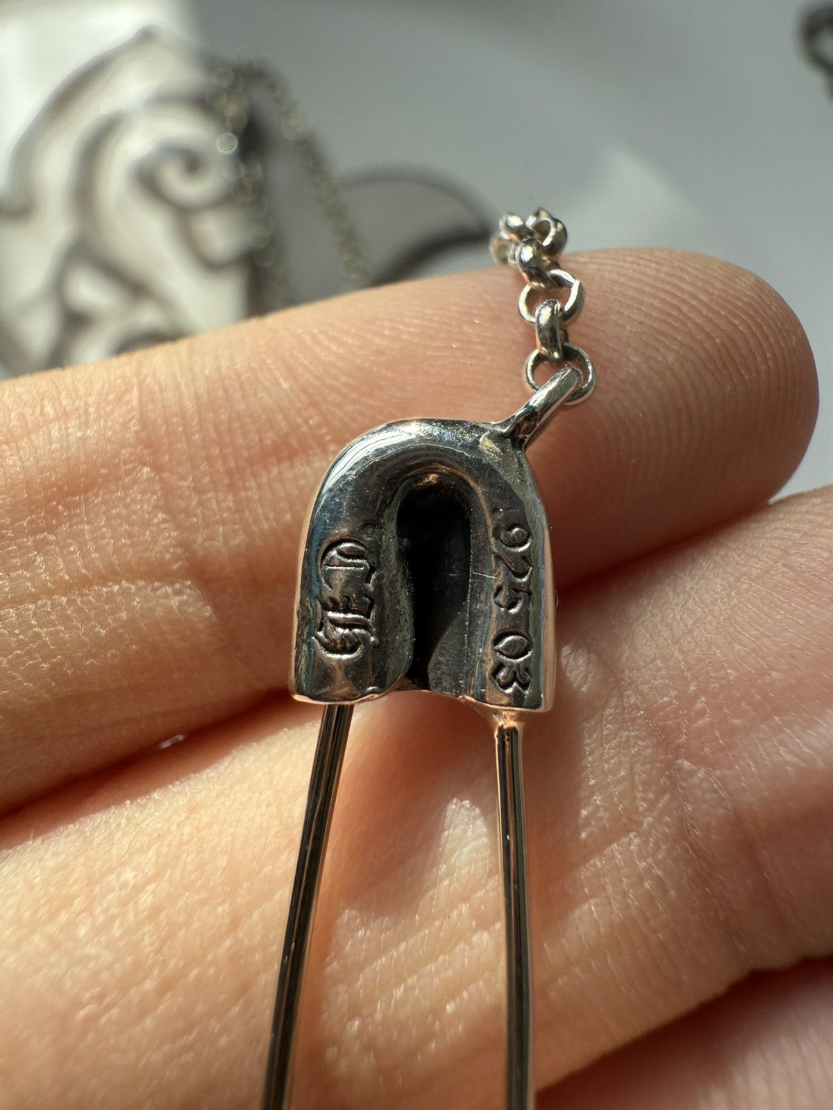 Chrome Hearts 🔥Chrome Hearts Silver Safety Pin w/Diamond Necklace🔥 Size ONE SIZE - 3 Thumbnail