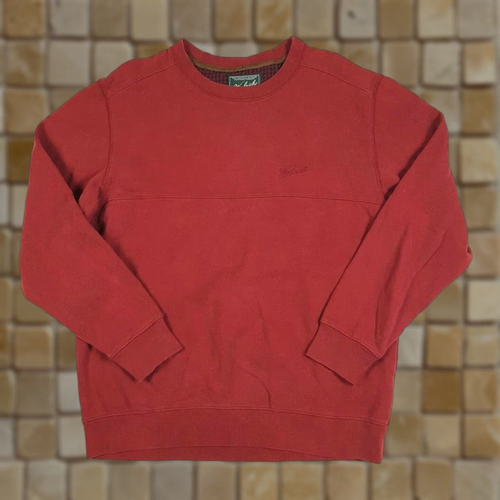 Vintage VTG Woolrich Red Men's Size M Crewneck Sweatshirt Logo 90s Pullover Knit Cotton Cotton Blend Fleece Jersey Pullover Sweatshirt Size US M / EU 48-50 / 2 - 1 Thumbnail