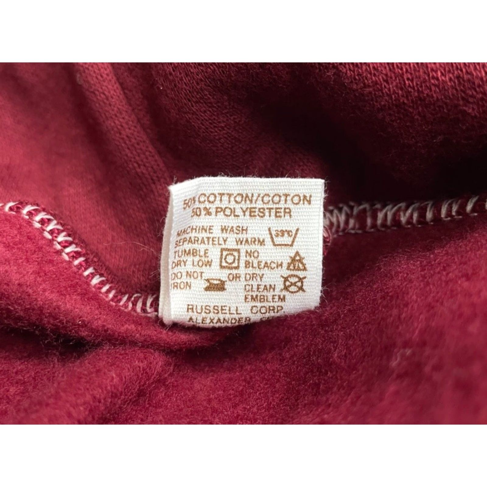 Russell Athletic VINTAGE Russell Athletic Hoodie Sweatshirt Mens S Wine 80s Gold Tag NWOT NOS NWT Size US S / EU 44-46 / 1 - 4 Thumbnail