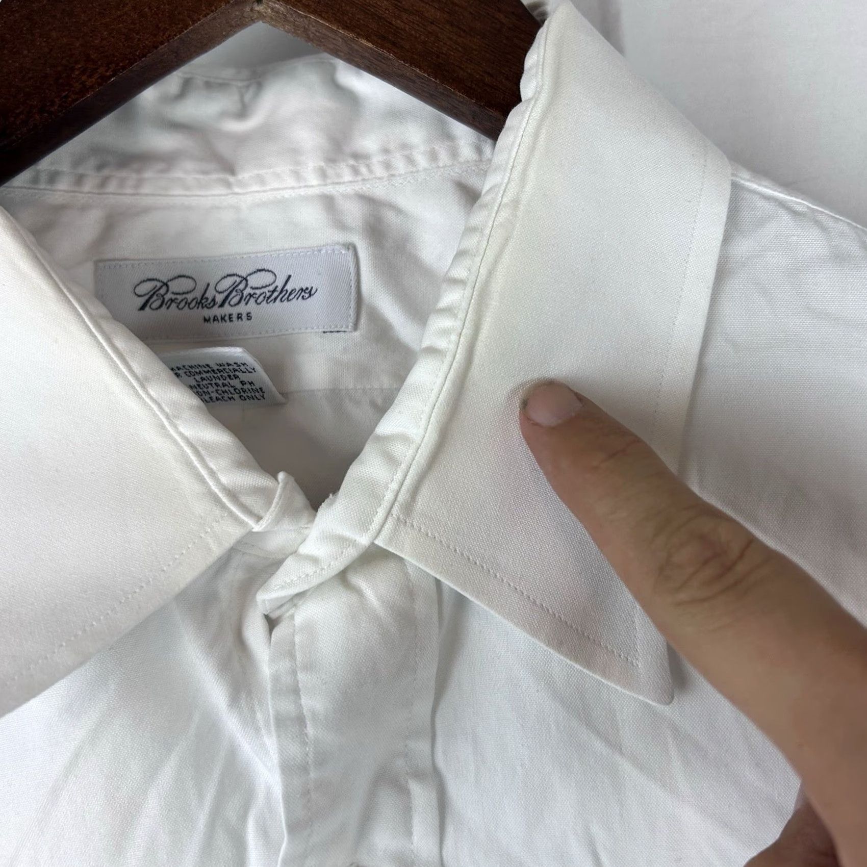 Brooks Brothers VINTAGE Brooks Brothers Makers Shirt Mens 18 34/35 White Long Sleeve Button Up Made USA Dress Shirt Mens 90s Classic USA Button-Down Collar Boys? Size US XXL / EU 58 / 5 - 4 Thumbnail